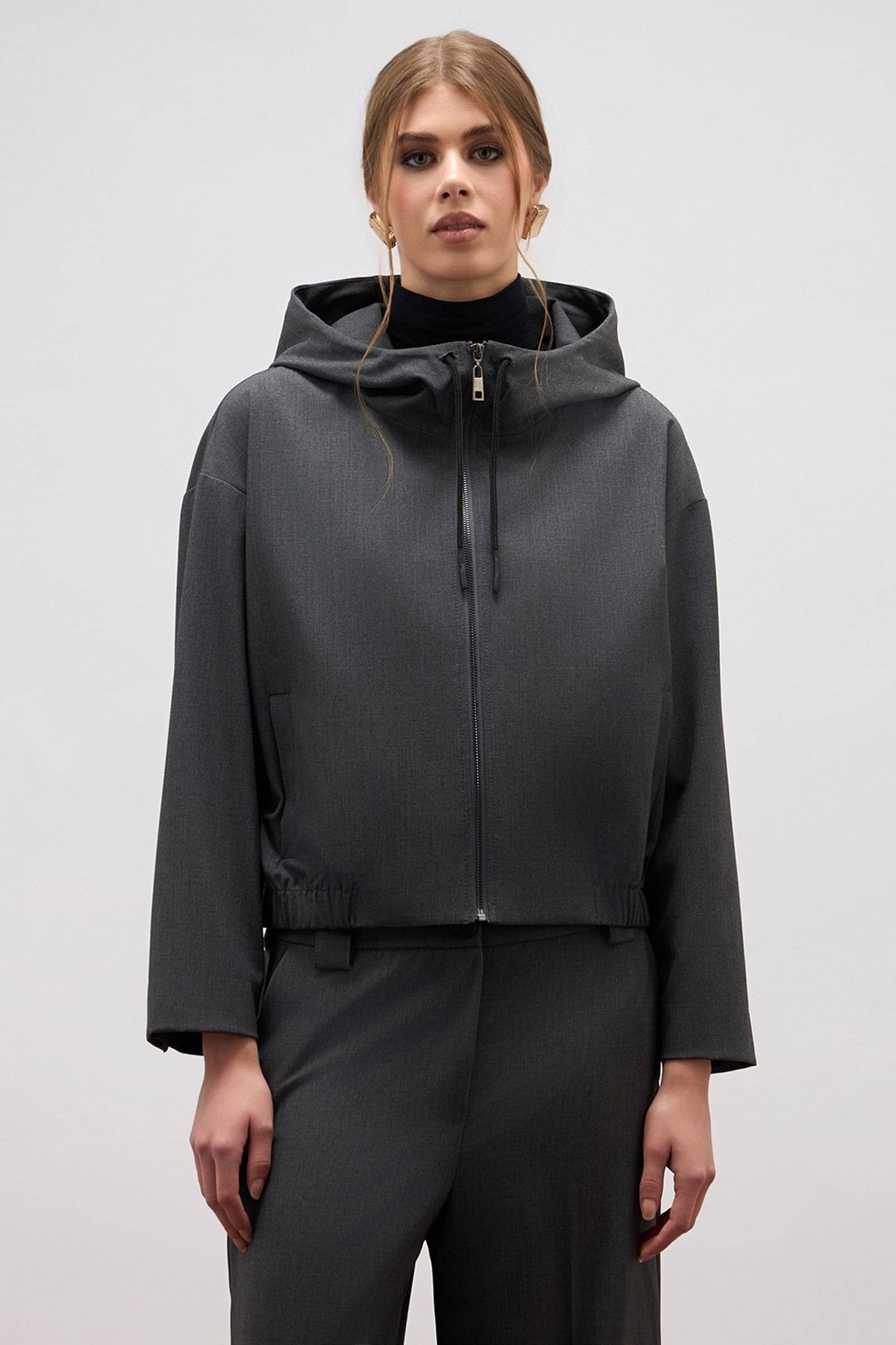 FLANNEL BOMBER JACKET GREY 1