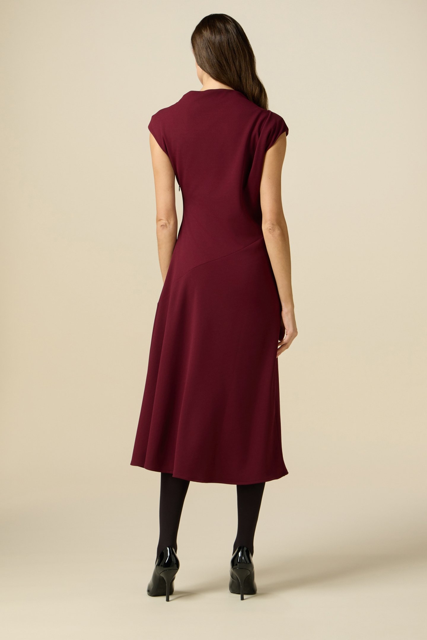 MIDI DRESS WITH SET STONES BORDEAUX 2