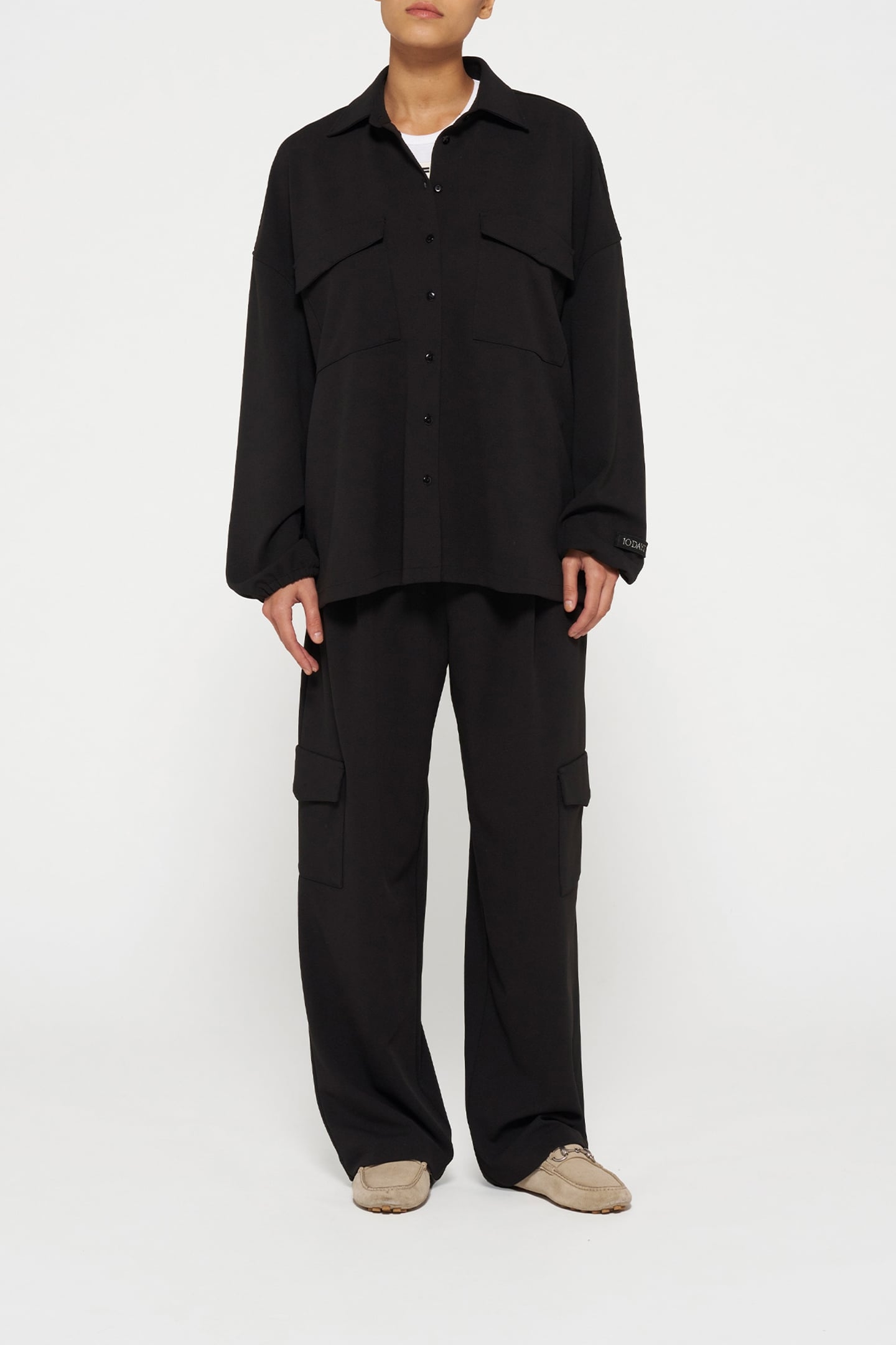 OVERSHIRT CREPE BLACK 2