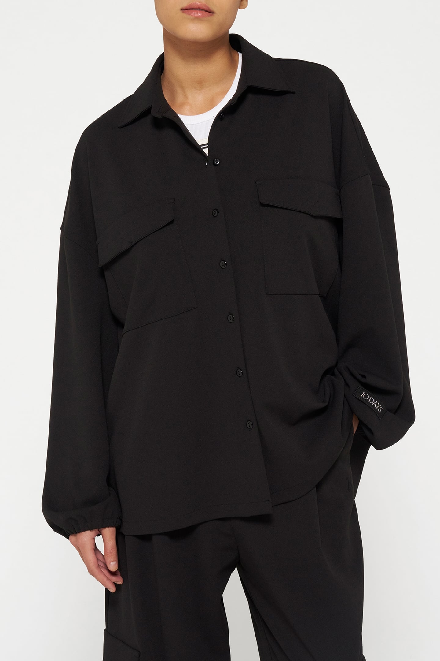 OVERSHIRT CREPE BLACK 1