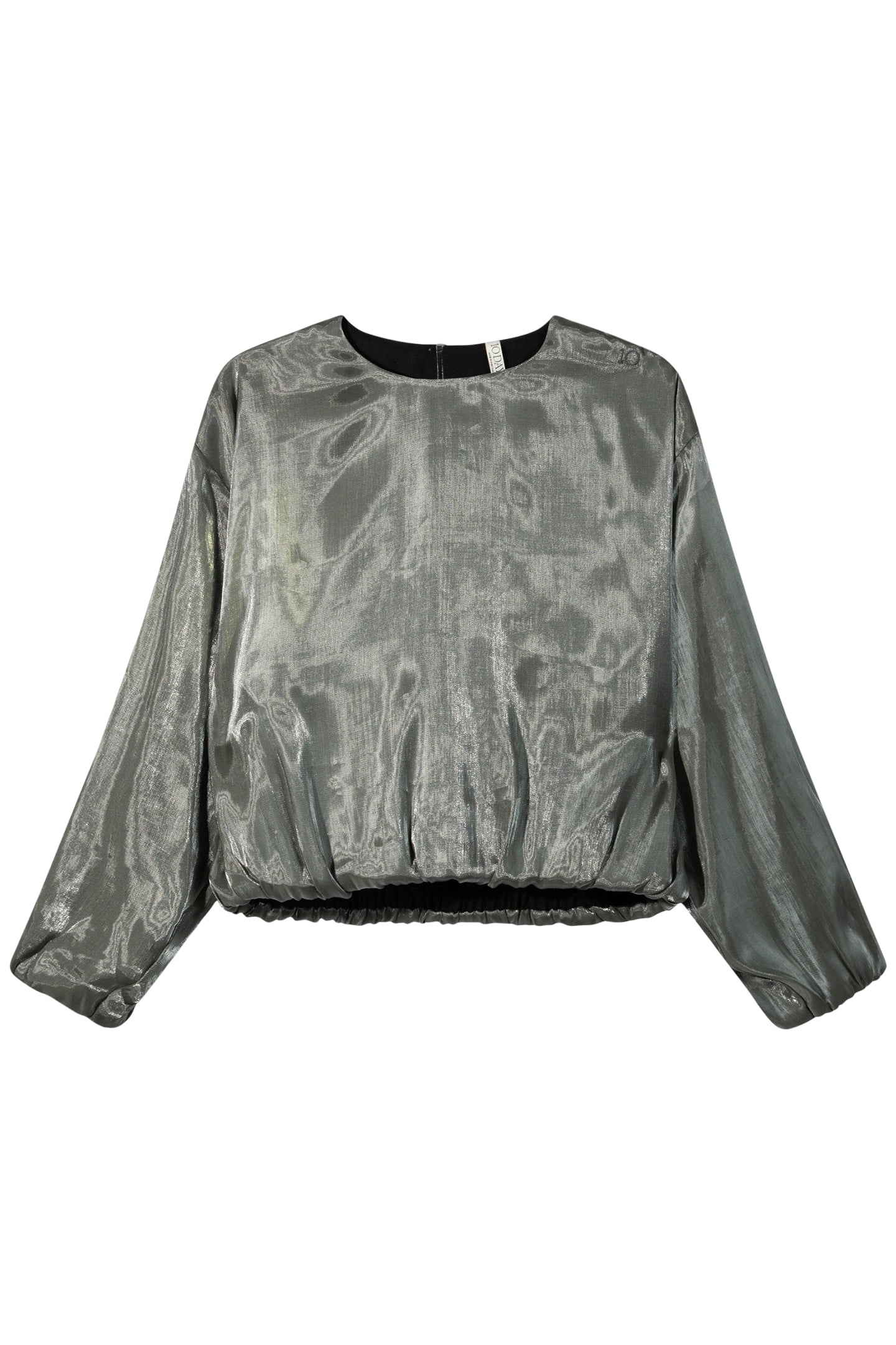 SHINY BALLOON BLOUSE SILVER 3