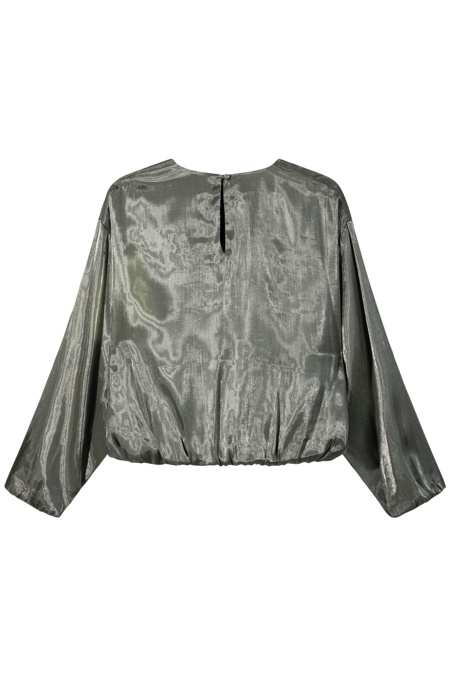 SHINY BALLOON BLOUSE SILVER 4
