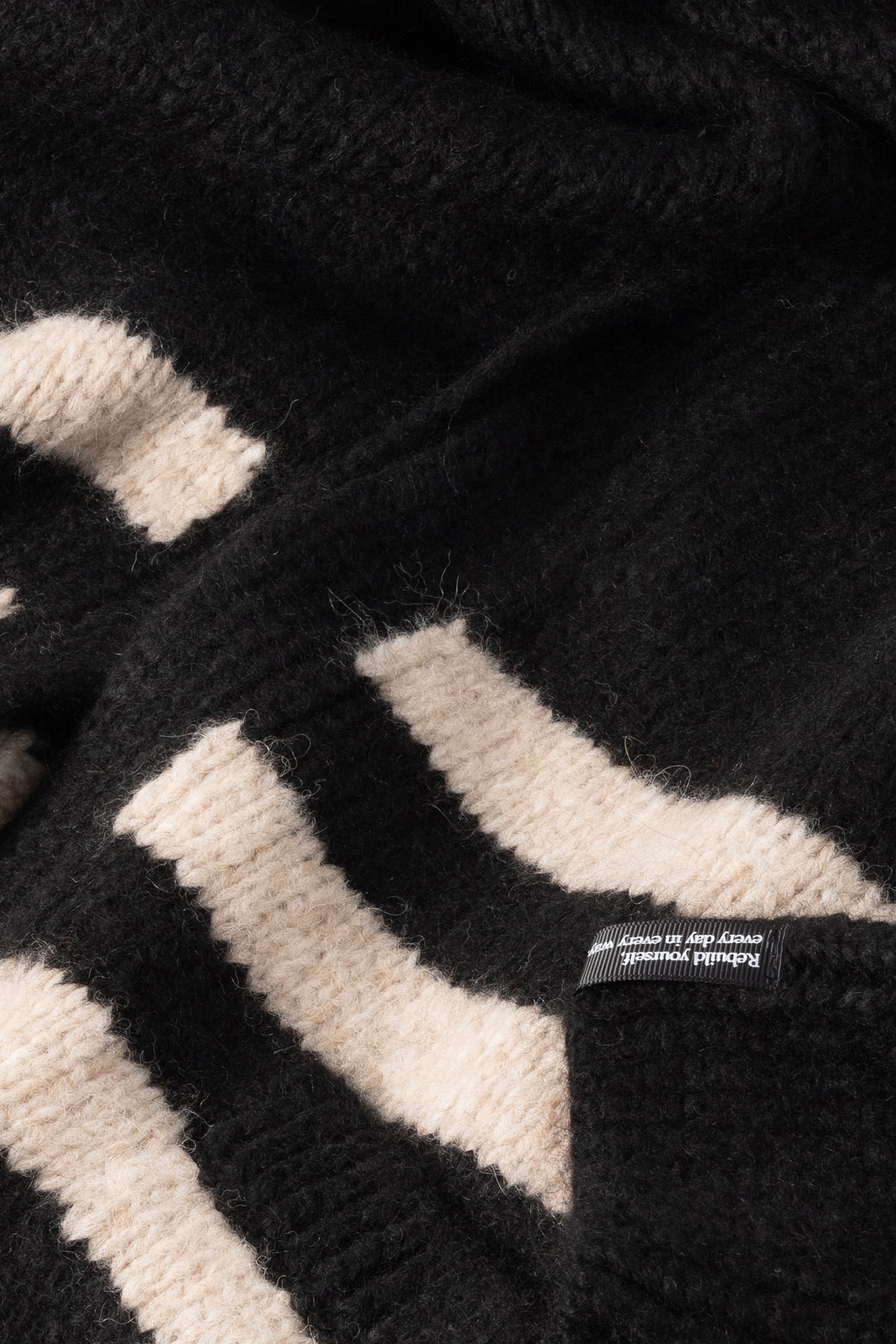 CARDIGAN KNIT STRIPES BLACK/LIGHT LATTE 7