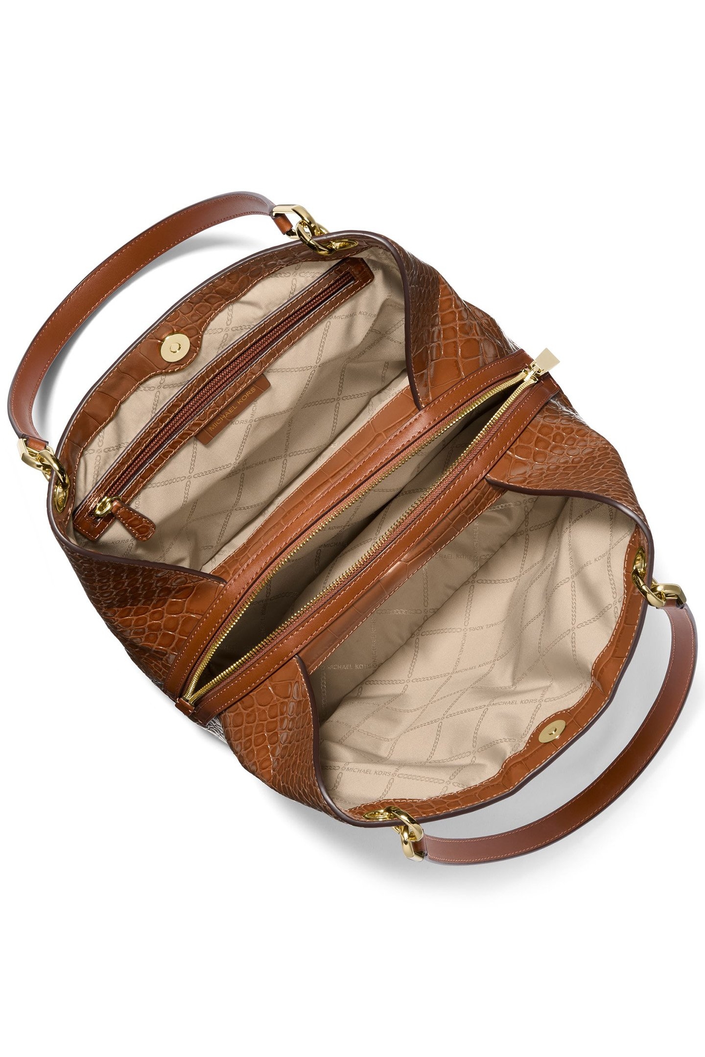 LEATHER SHOULDER TOTE BAG IN CHESTNUT 4