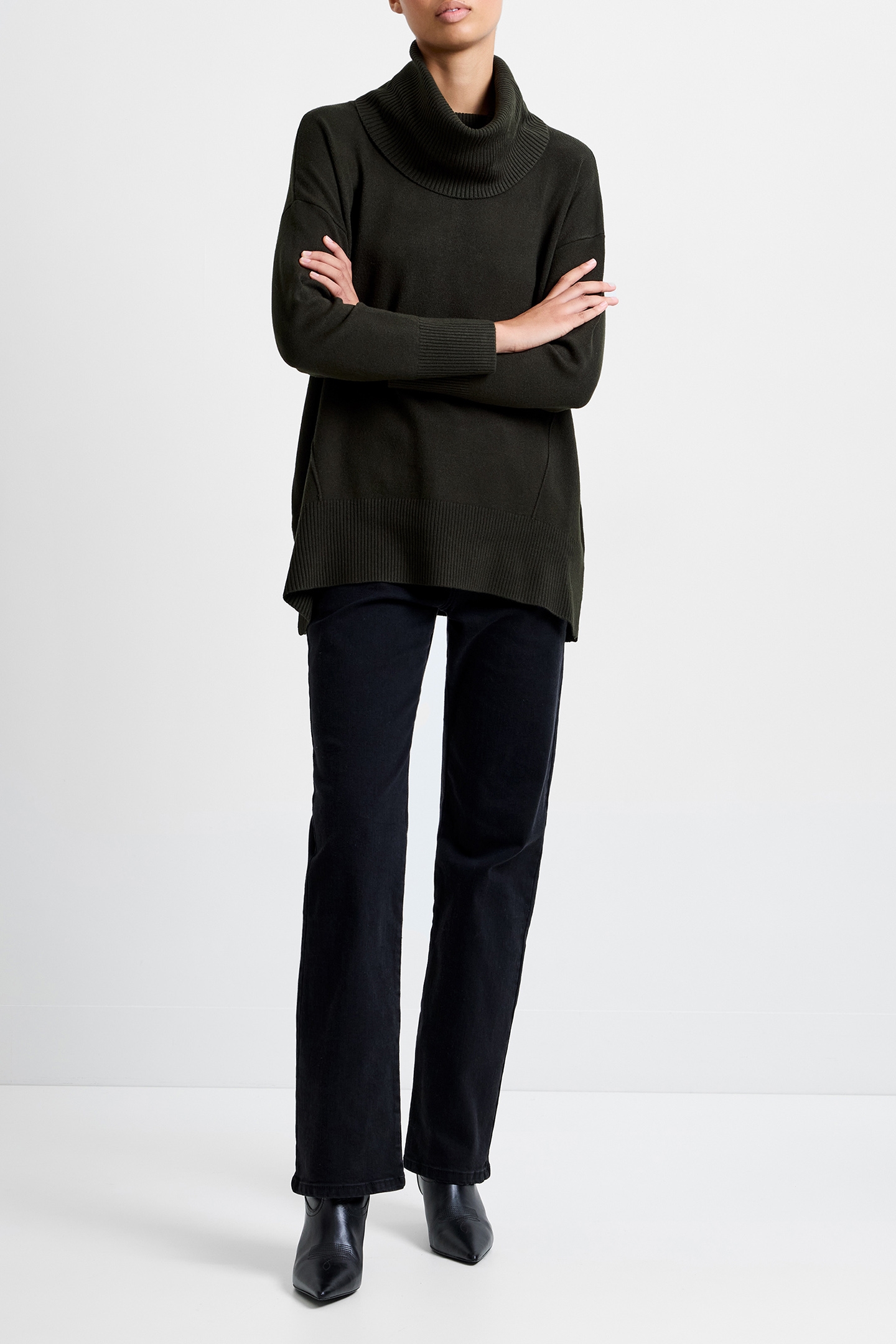 BABYSOFT RIBBED COWL NECK JUMPER BRUNSWICK GREEN 3