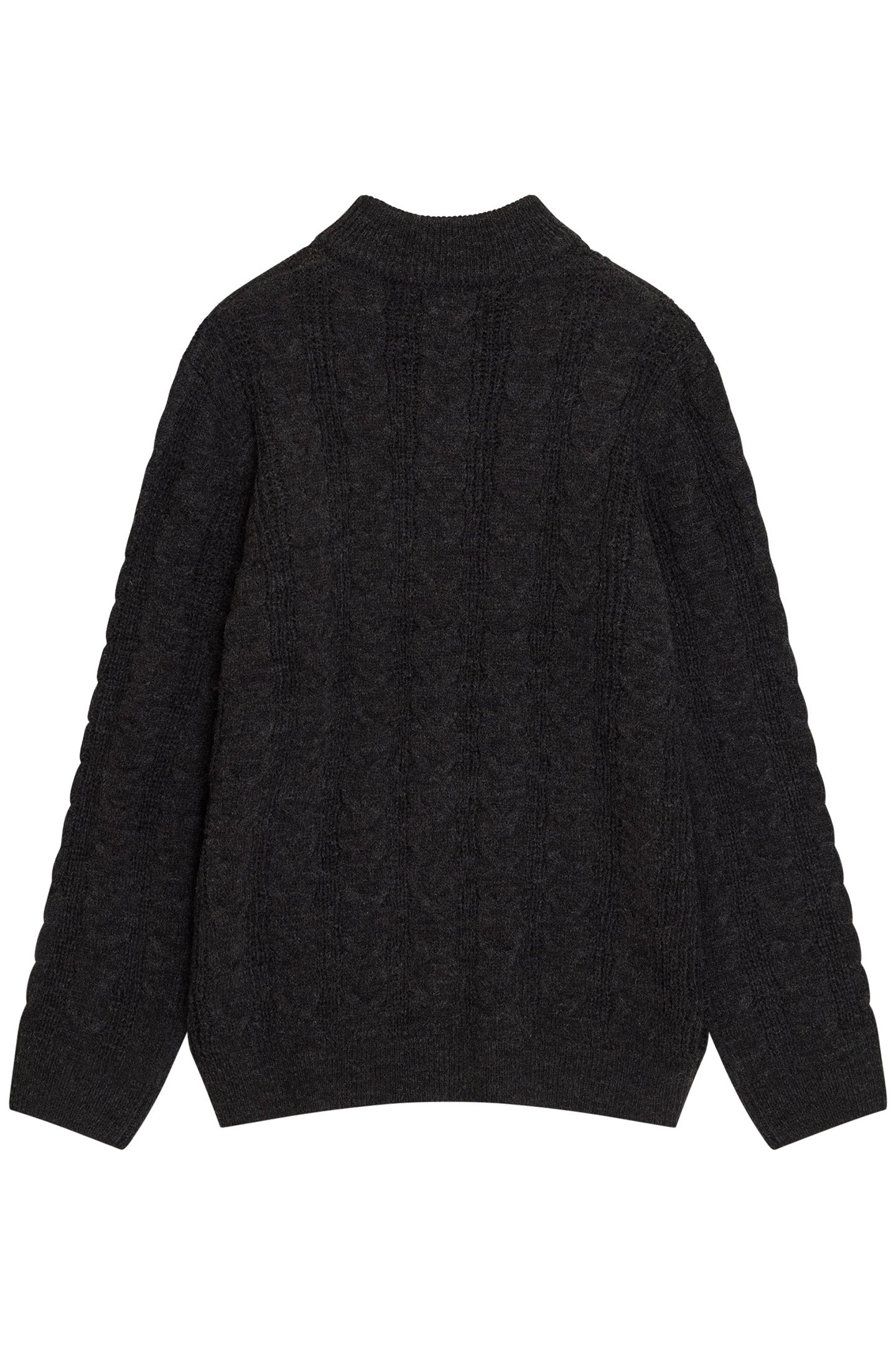 HALF ZIP CABLE CHARCOAL MEL 2