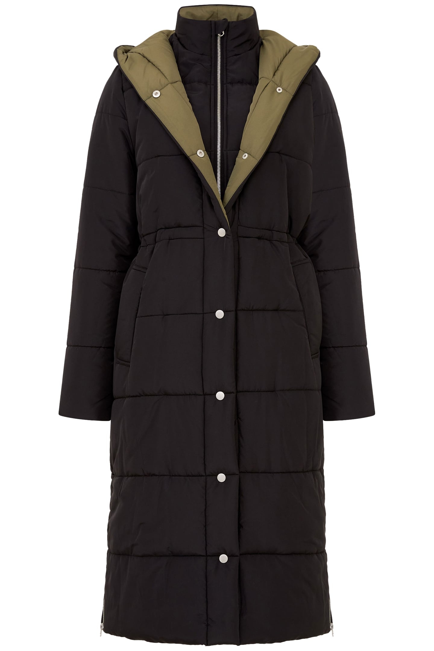 DOUBLE FRONT PUFFER JACKET BLACKOUT / KHAKI 3