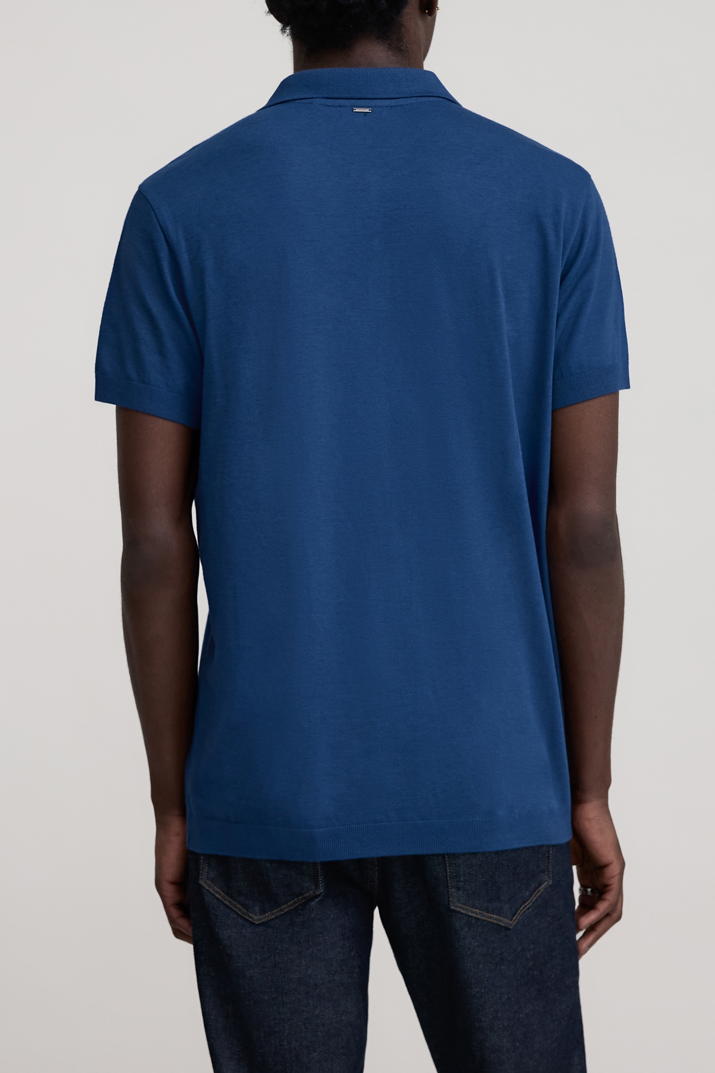 COBALT COTTON MODAL POLO SHIRT BLUE 2