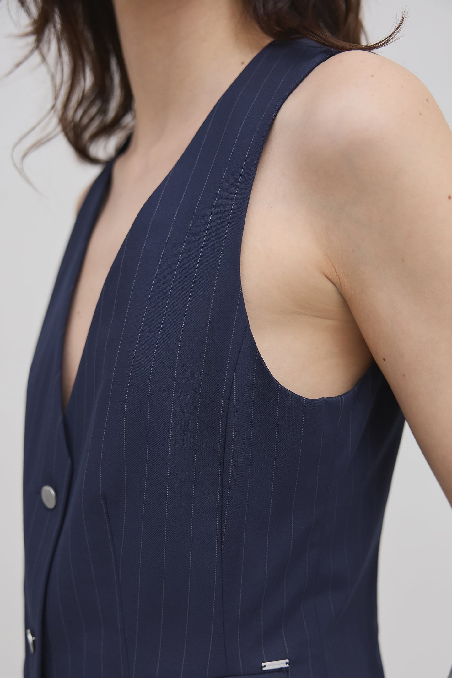 NAVY TENNIS STRIPE SUIT VEST NAVY 5