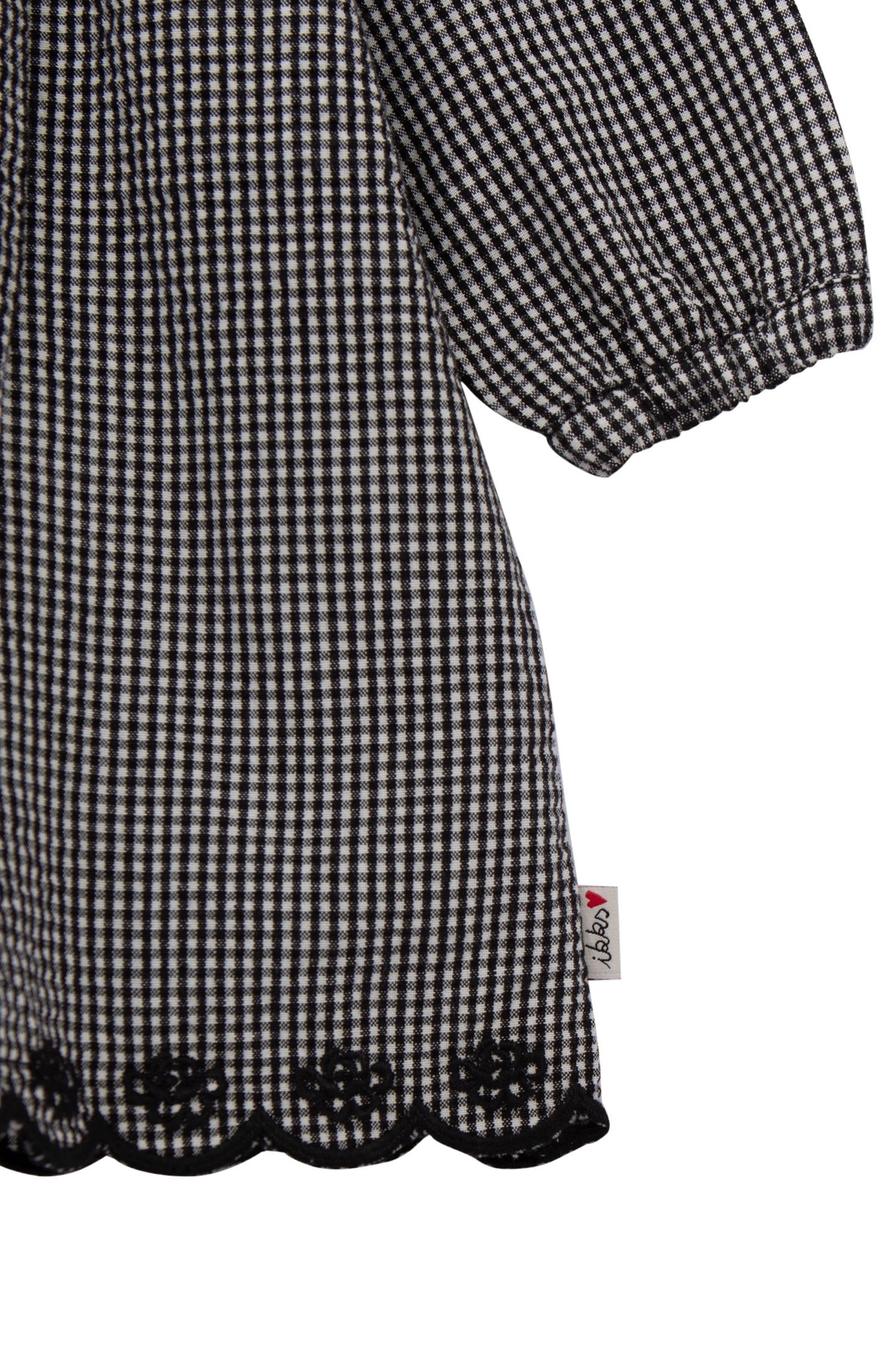 BABY GIRL DRESS IN ECRU WITH BLACK GINGHAM PATTERN 4