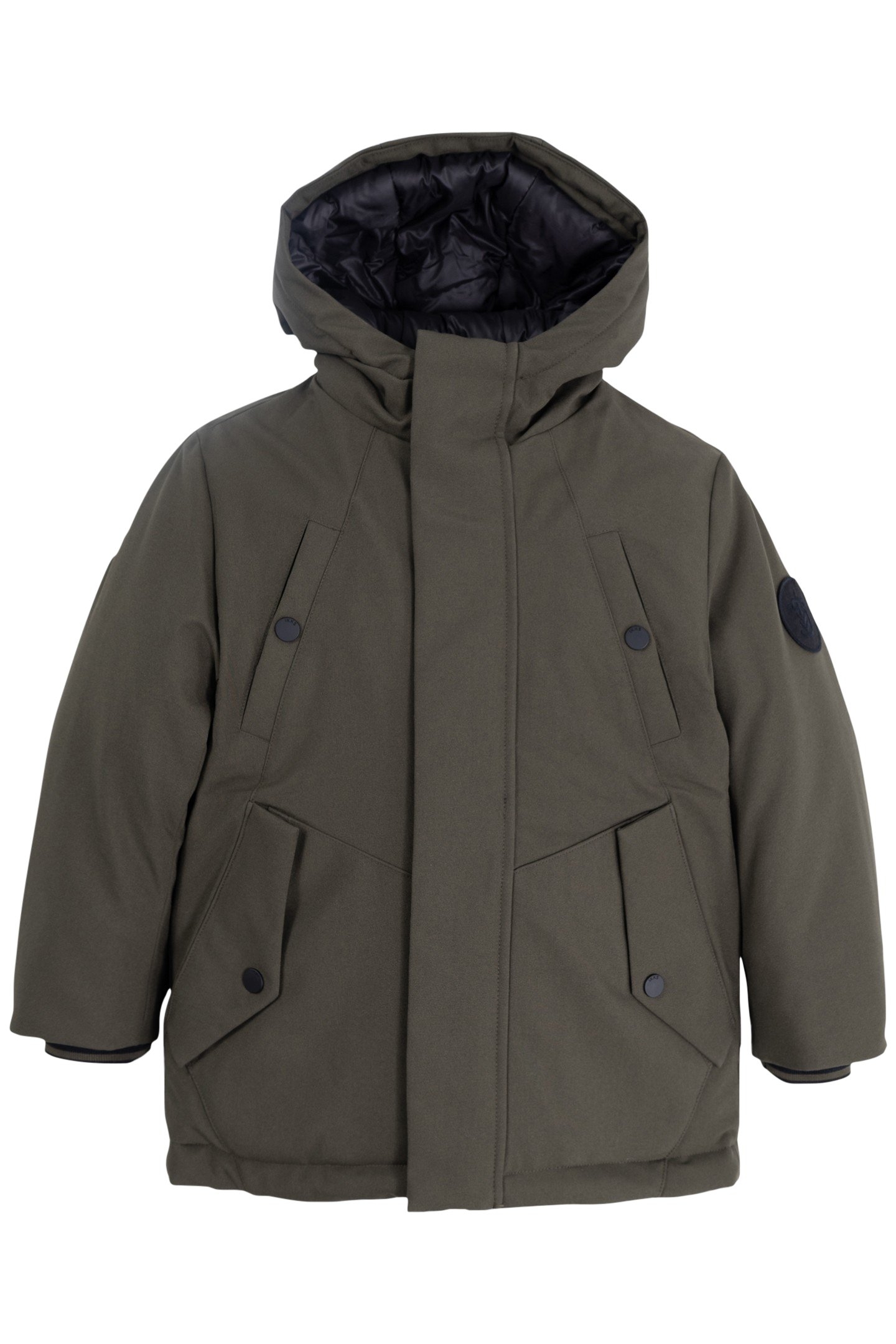 BOY'S 2-IN-1 KHAKI PARKA WITH BLACK QUILTED JACKET 1