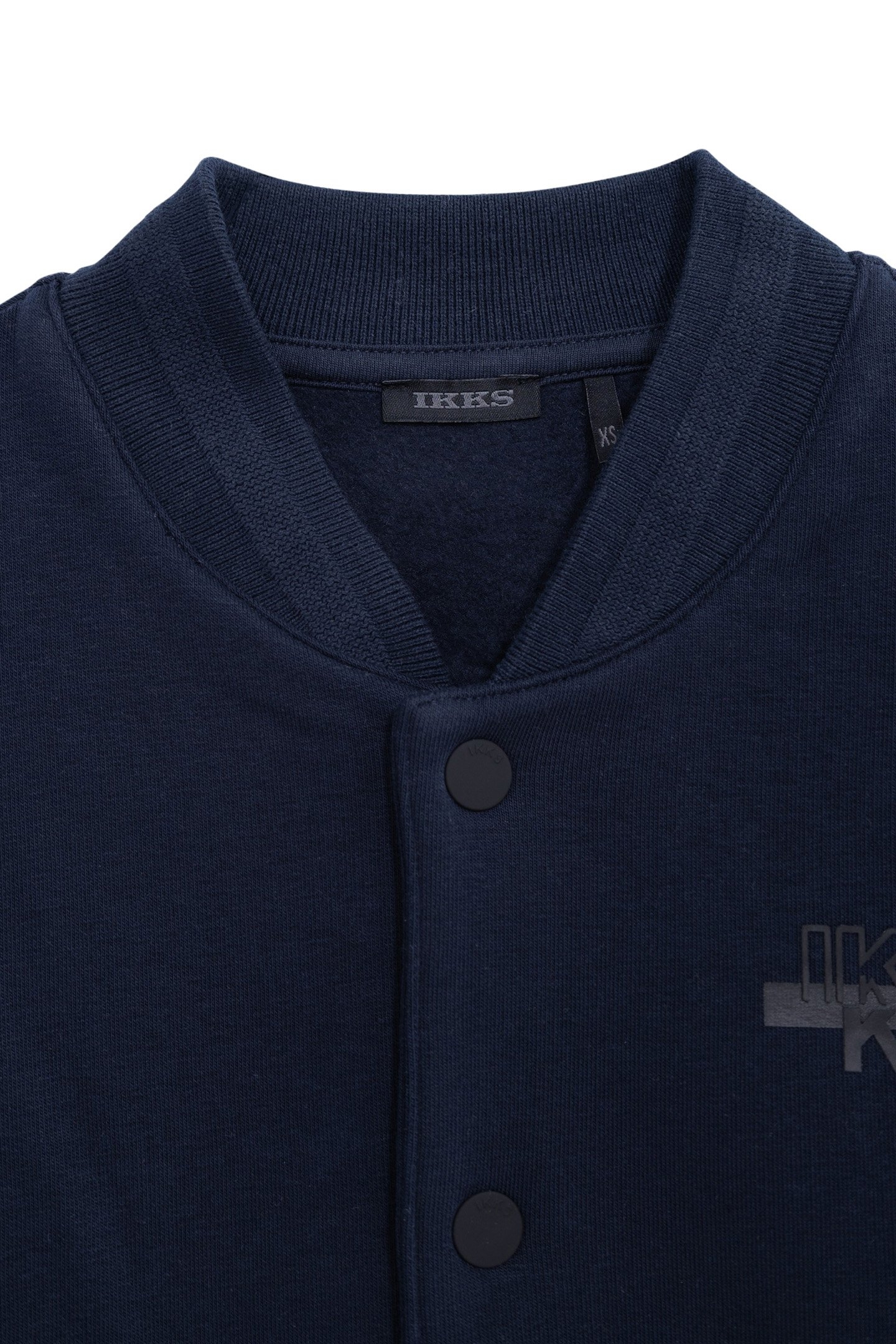 BOY'S NAVY FLEECE CARDIGAN WITH TEDDY COLLAR 3