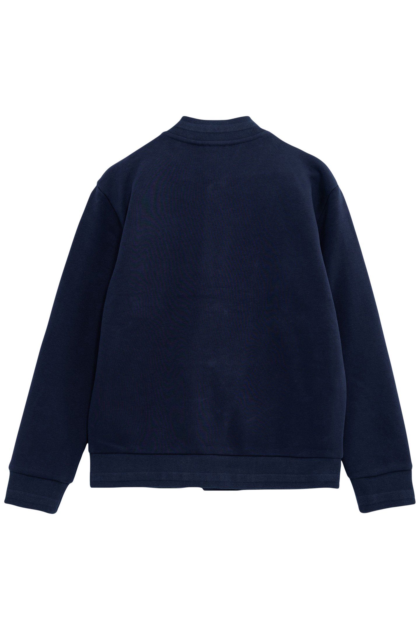BOY'S NAVY FLEECE CARDIGAN WITH TEDDY COLLAR 2