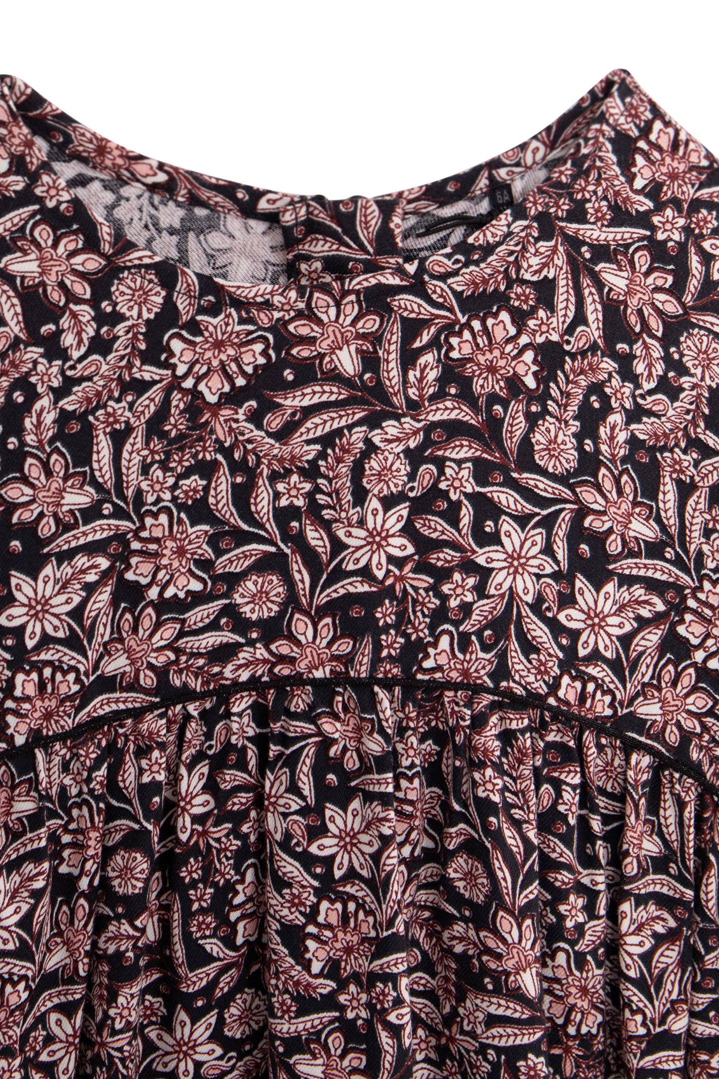 BLACK BAROQUE FLORAL PRINT DRESS FOR GIRLS 5