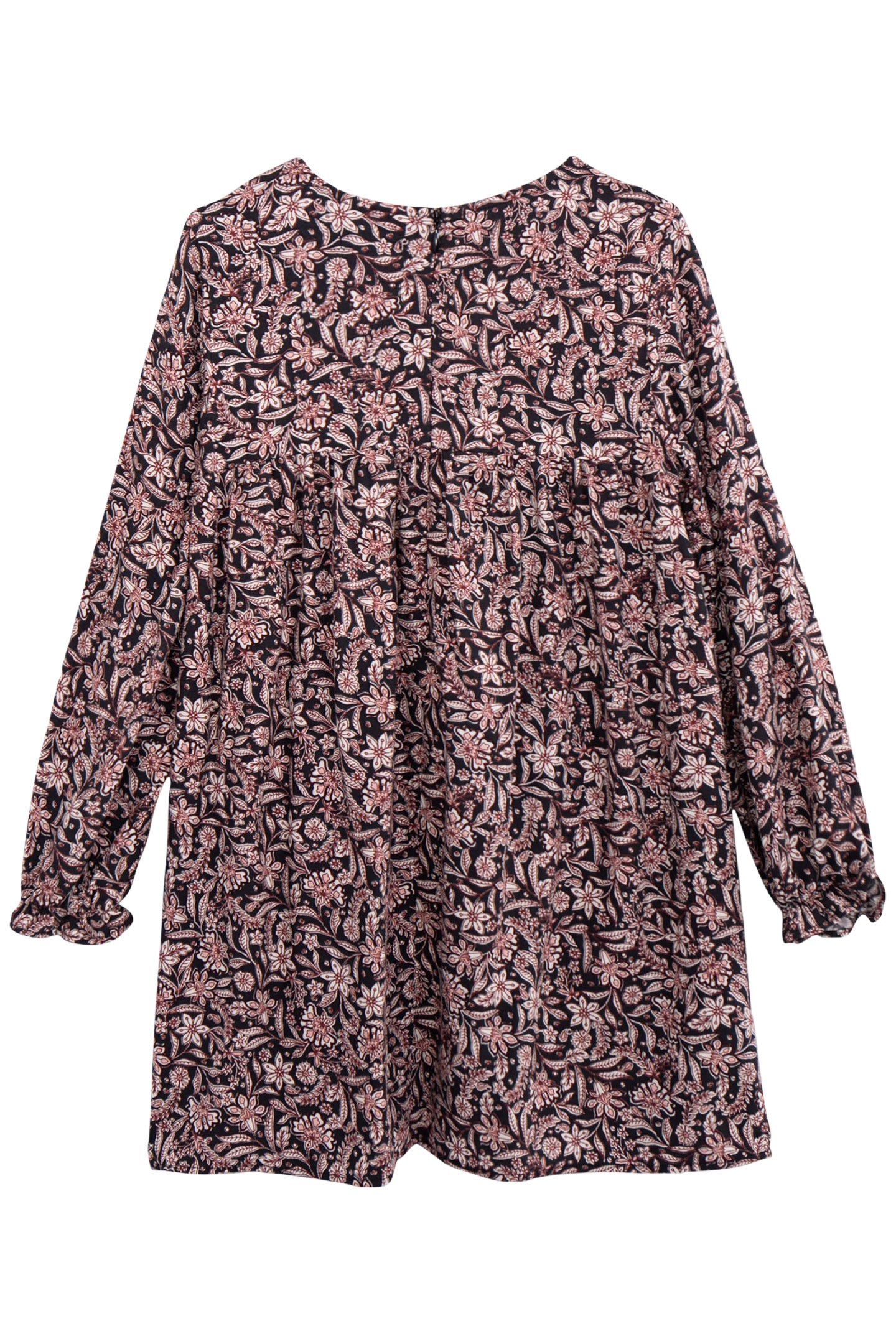 BLACK BAROQUE FLORAL PRINT DRESS FOR GIRLS 2