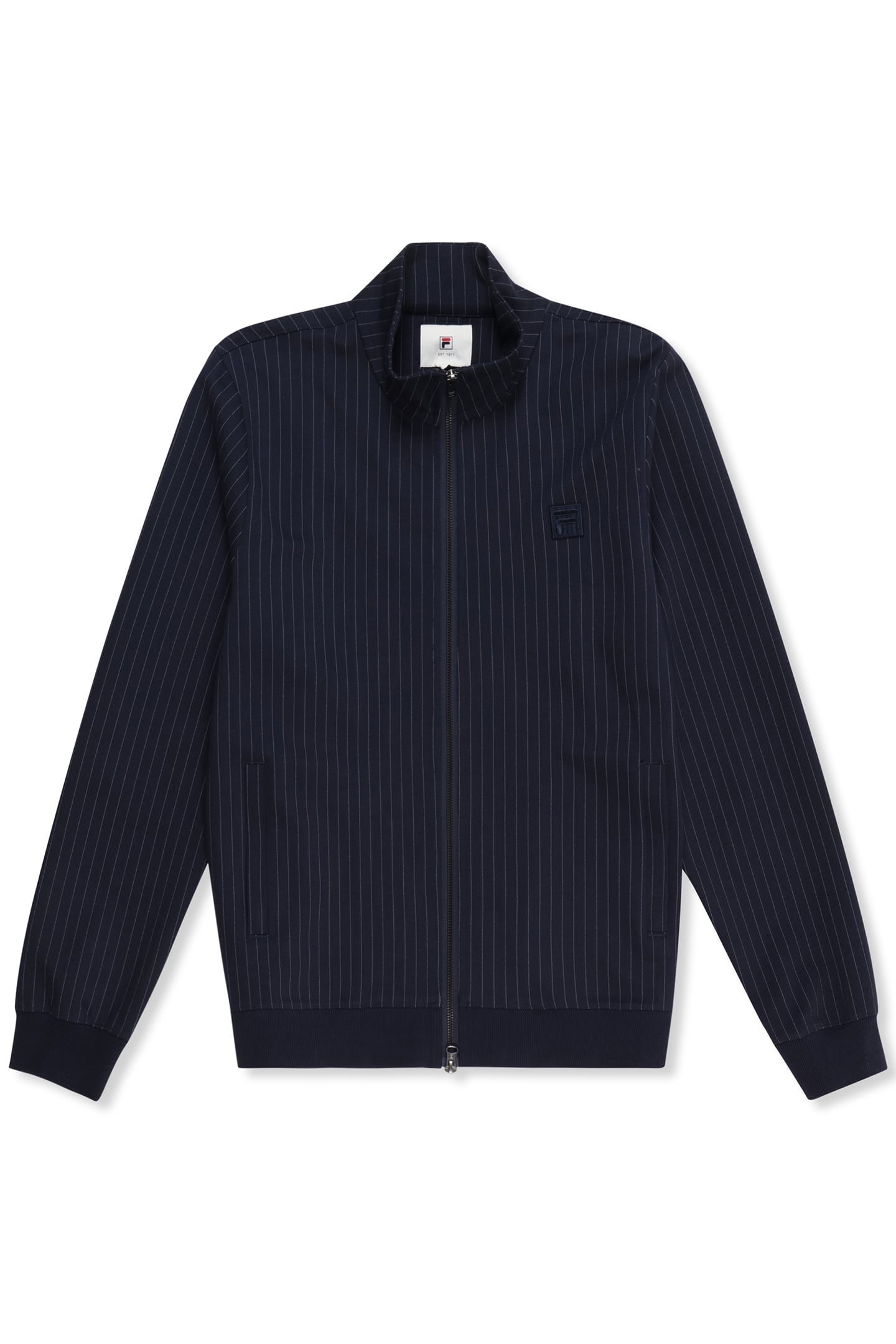 BRERA REGULAR PINSTRIPED TRACK JACKET BLACK IRIS / EGRET STR 4