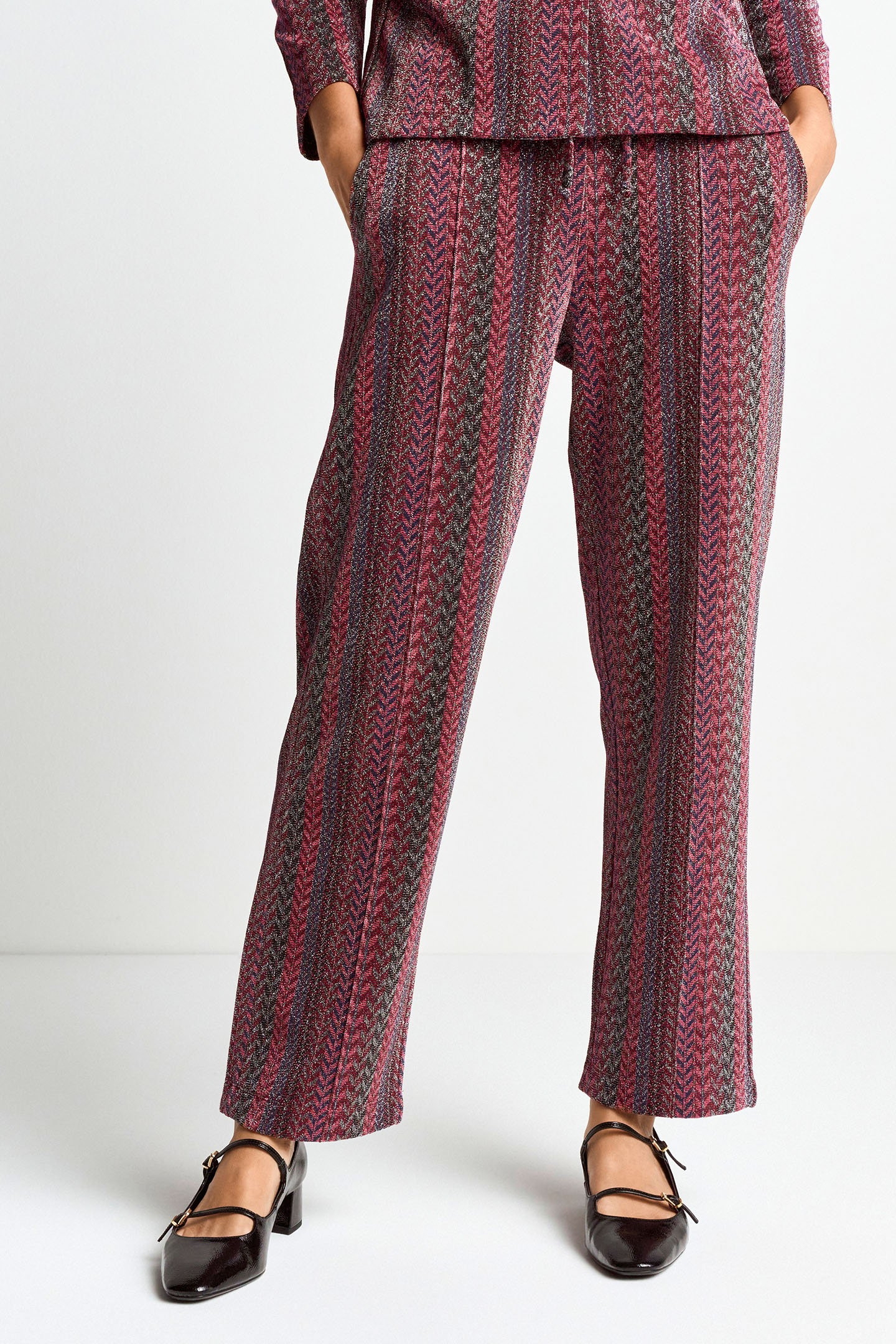 JACQUARD SUIT PANTS RUBY RED 1