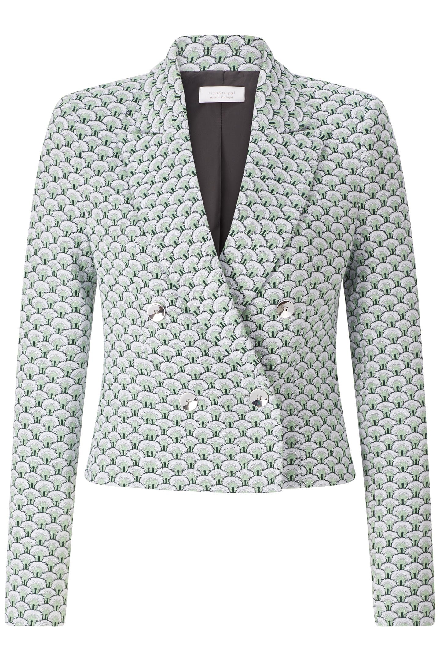 CROPPED JACQUARD BLAZER MATCHA 1