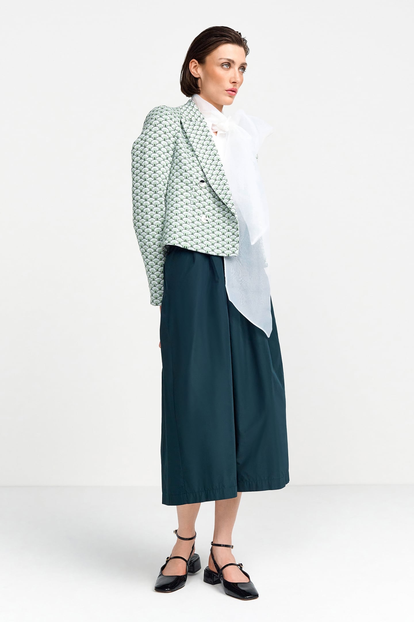 CROPPED JACQUARD BLAZER MATCHA 3
