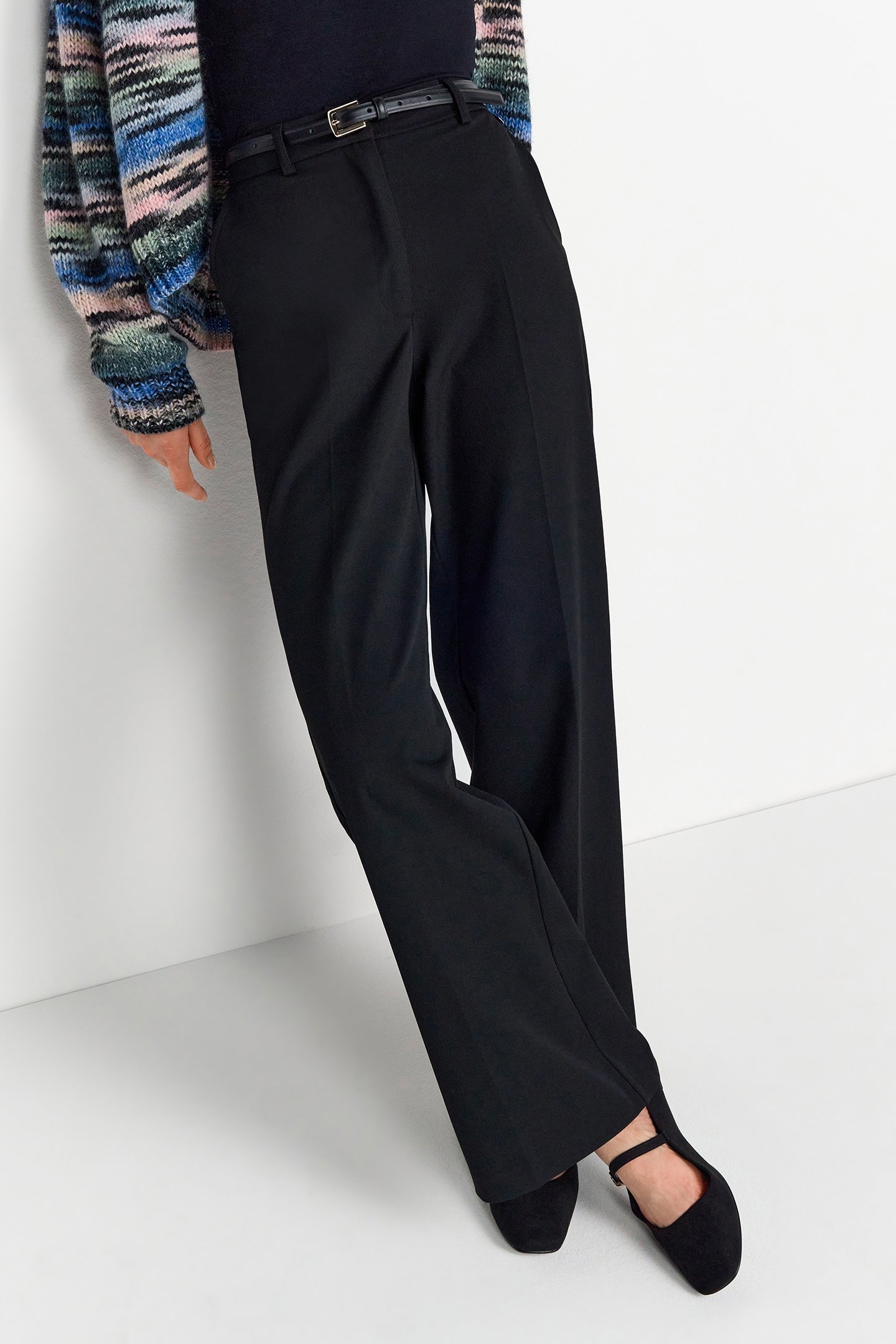 WIDE LEAG PLEATED PANTS BLACK 1