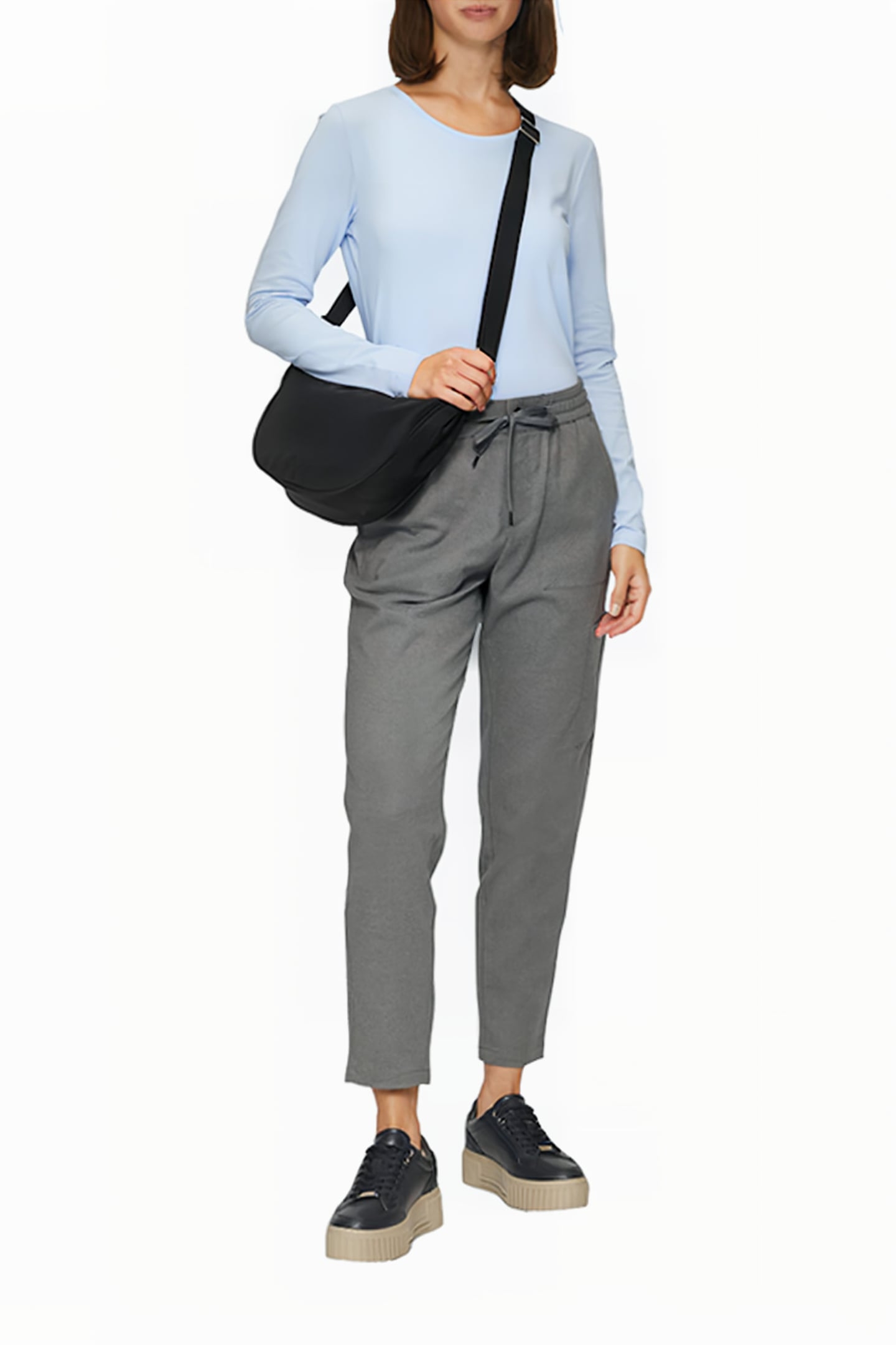 S.OLIVER PANT GREY/BLACK 2