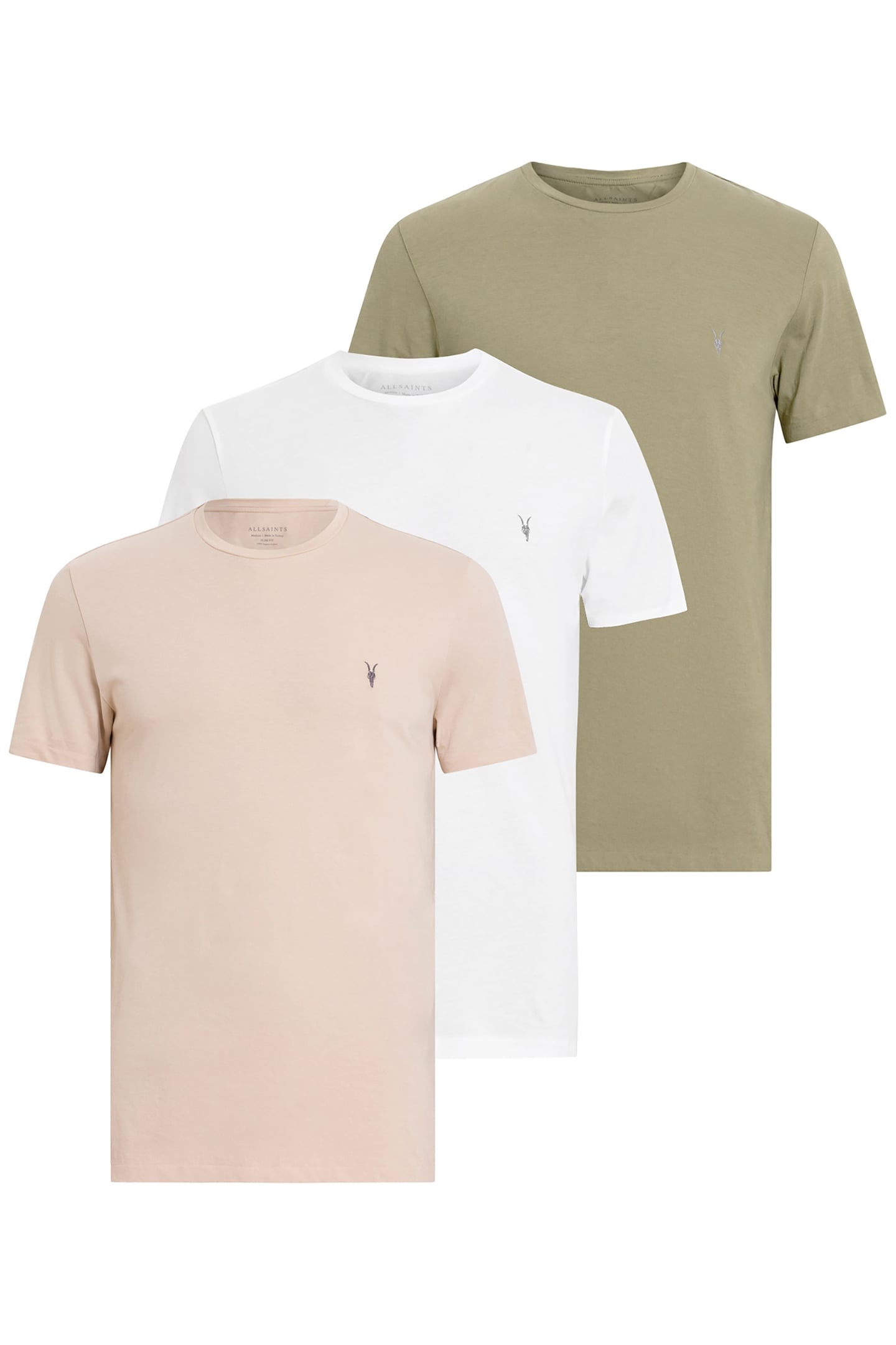 TONIC SS CREW 3 PK WHITE/BROWN/GREEN 6