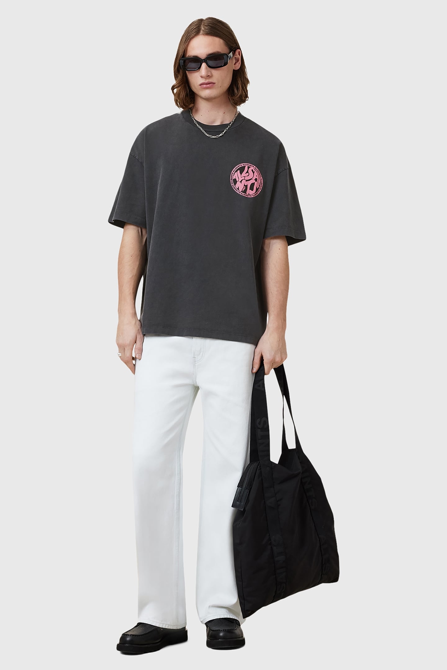 DISTORTION SS CREW WASHED BLACK/PINK 3