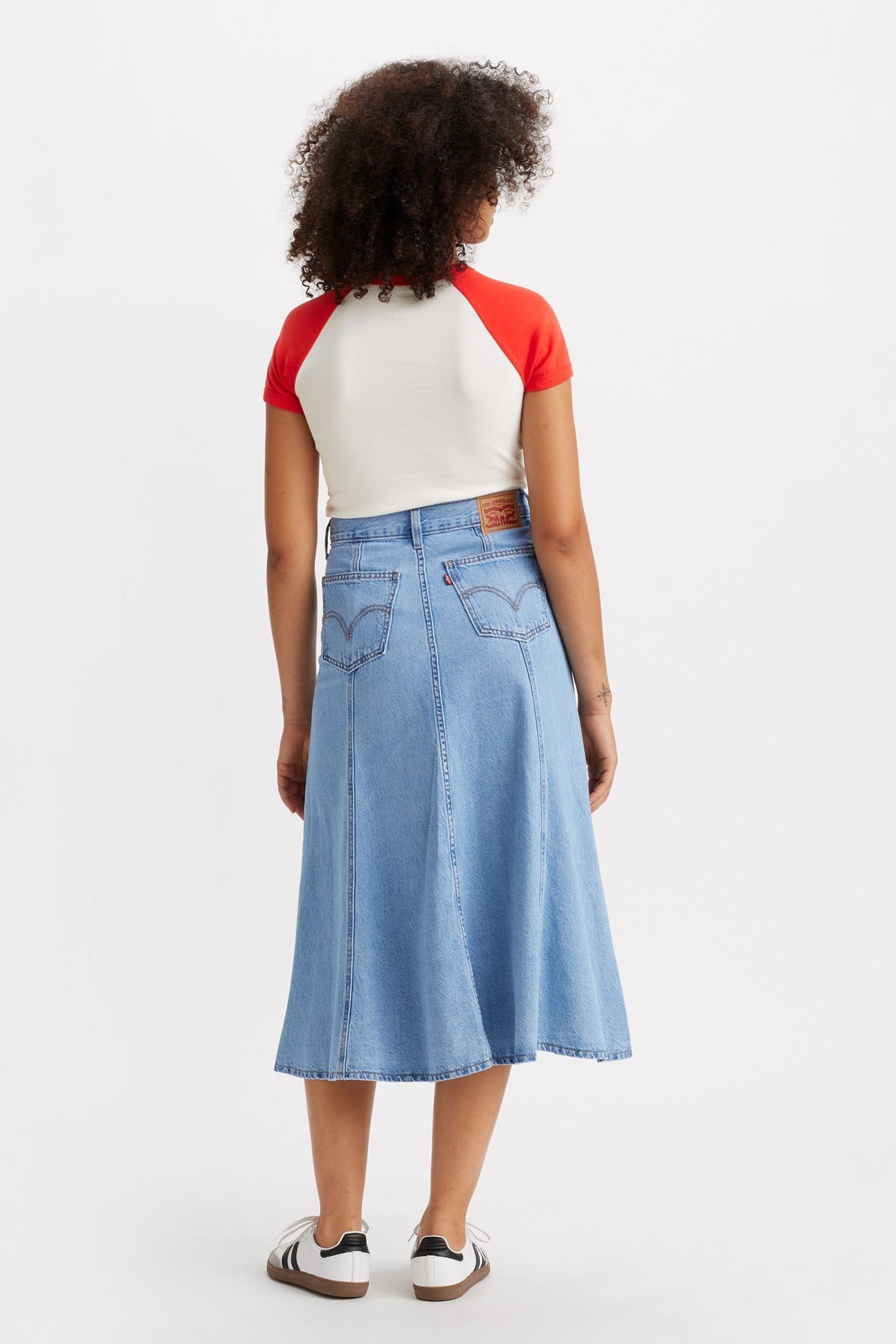 FIT AND FLARE SKIRT MED INDIGO 3