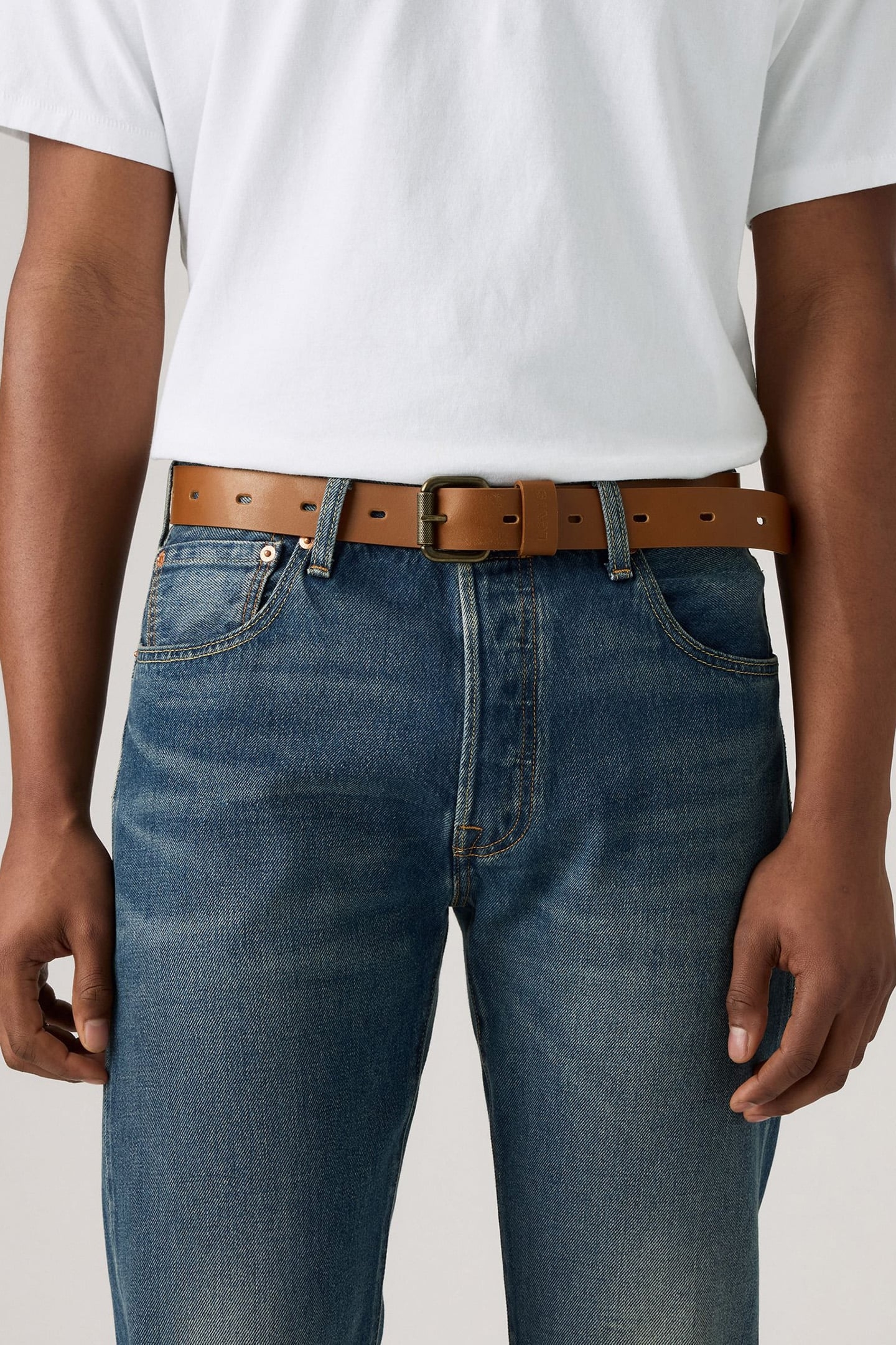 OVAL PERF BELT BROWN 2