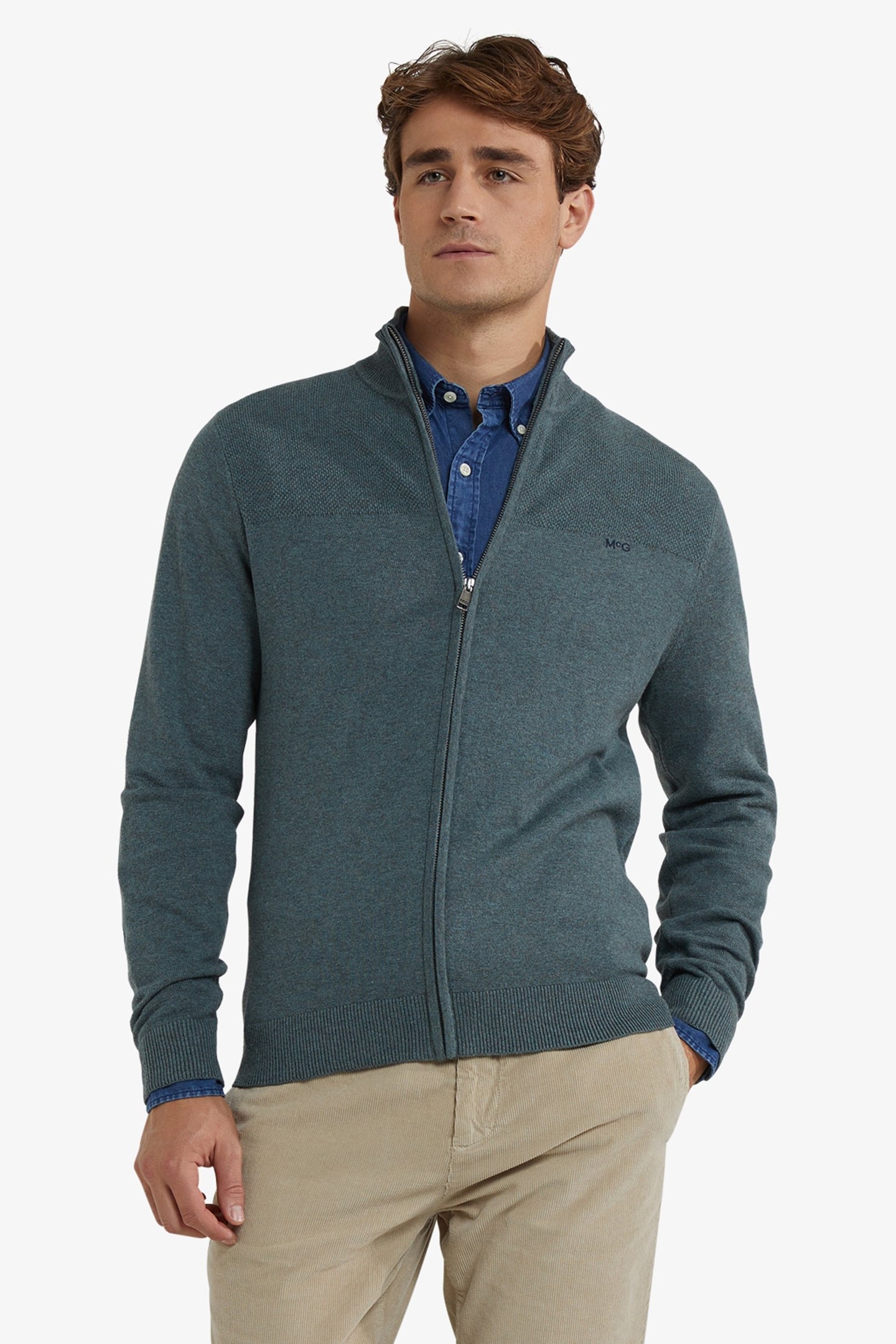 ZIP THRU CARDIGAN WINTER SAGE 1
