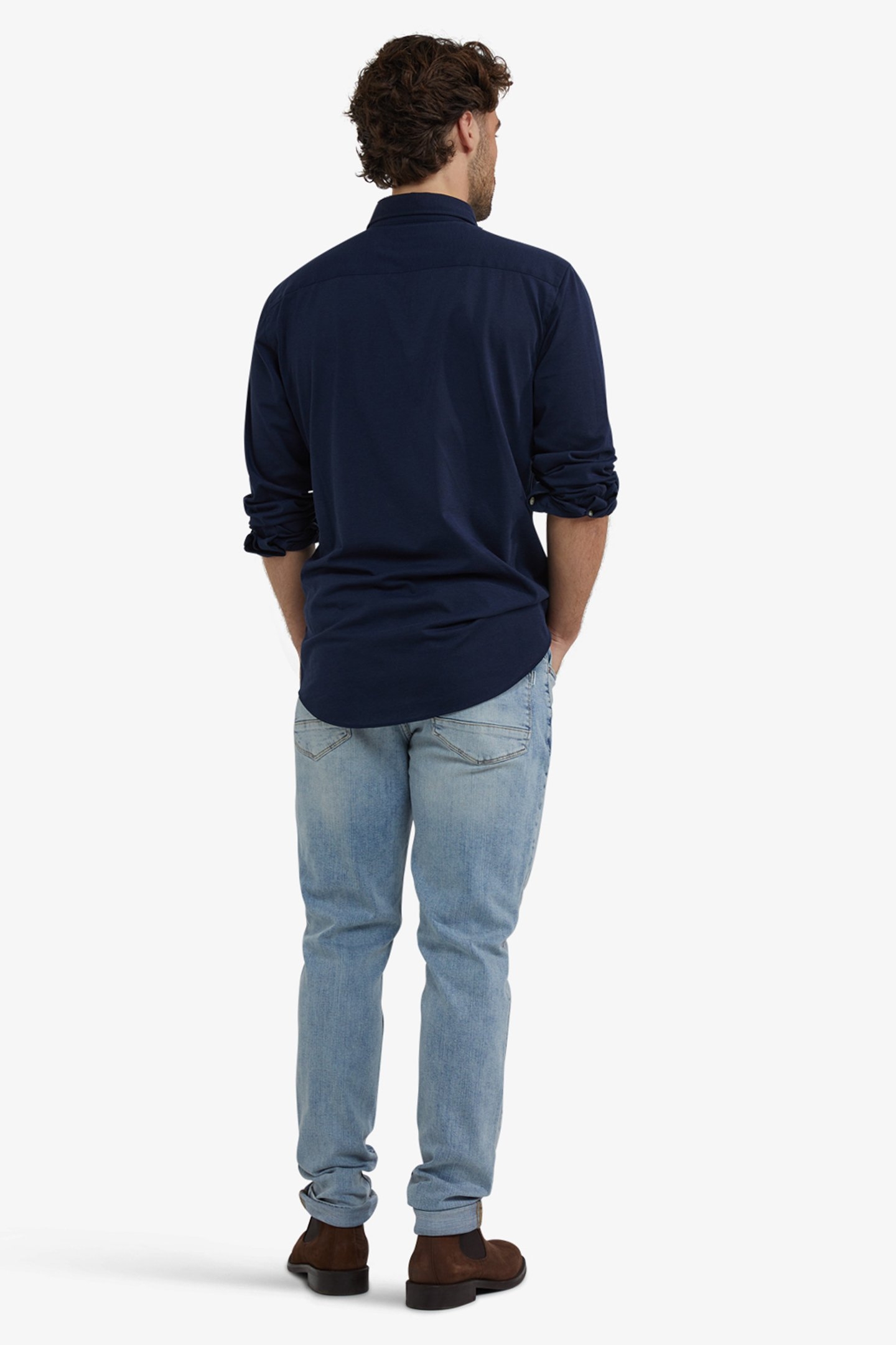 STRETCH PIQUE SHIRT NAVY 3
