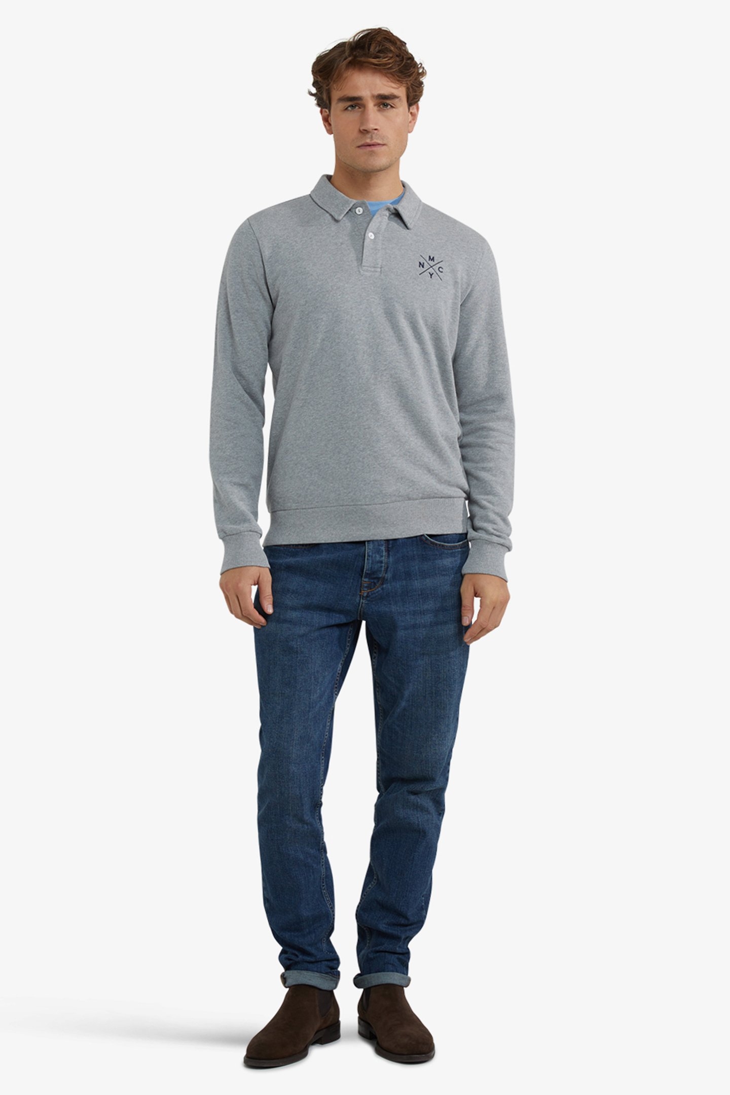 POLO SWEATSHIRT MEDIUM GREY MELANGE 2