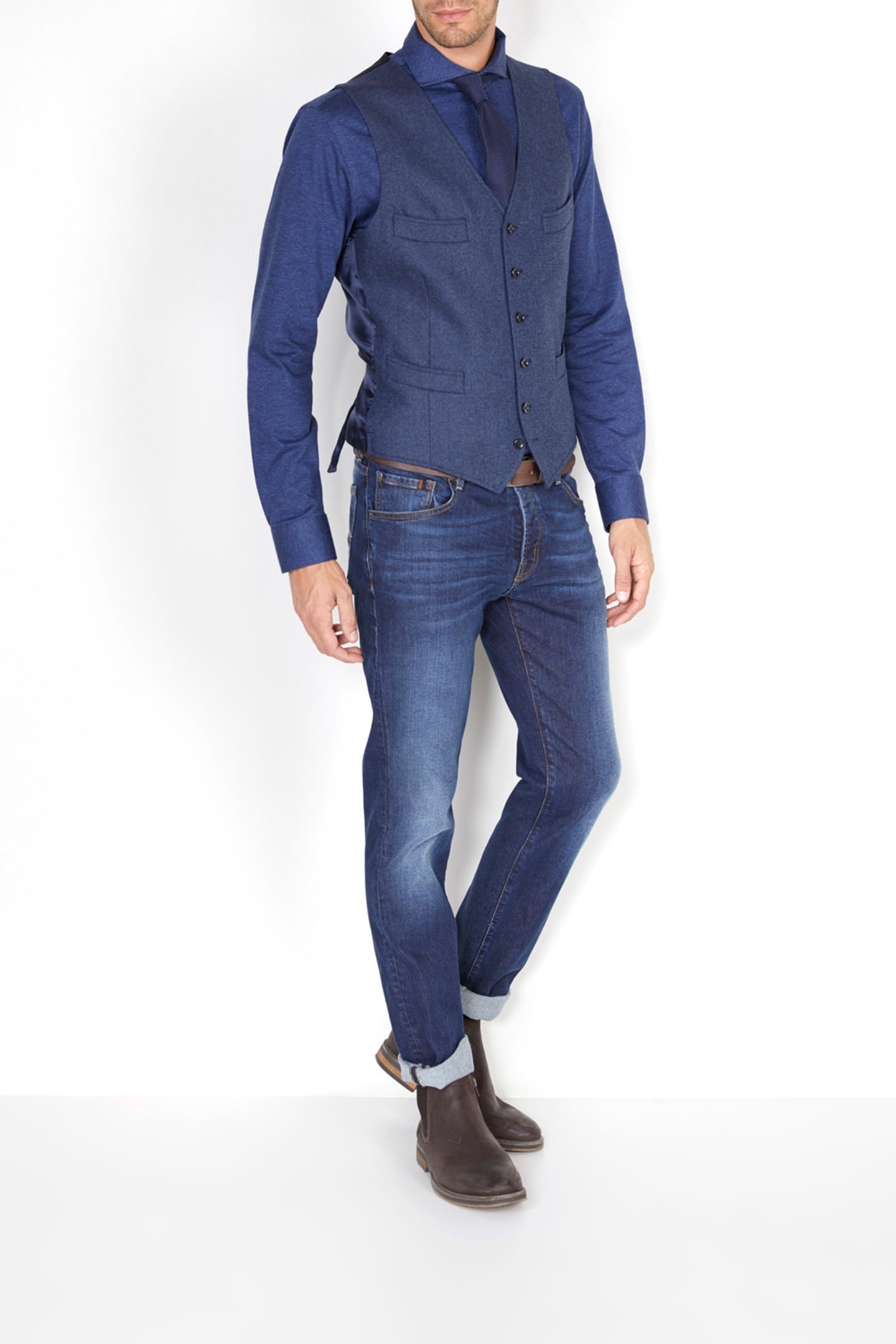 FANCY 4 PKT GILET BLUE 1