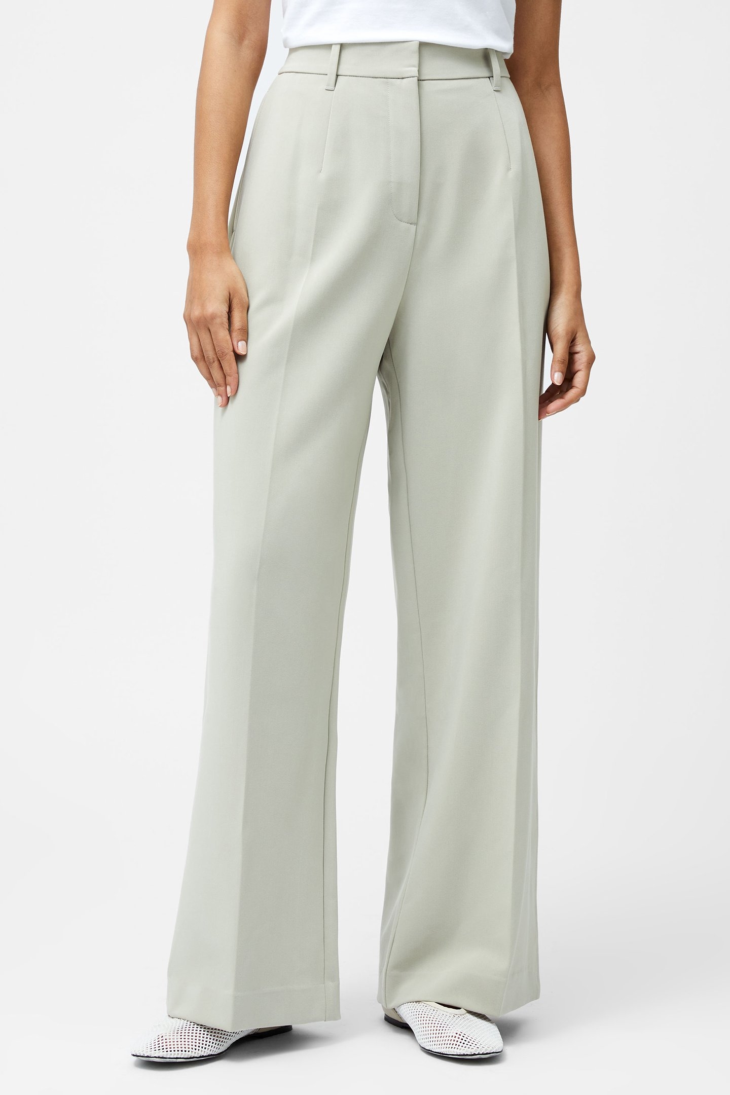 ANGIE SUITING WIDE LEG TRSR PISTACHIO GREEN 1