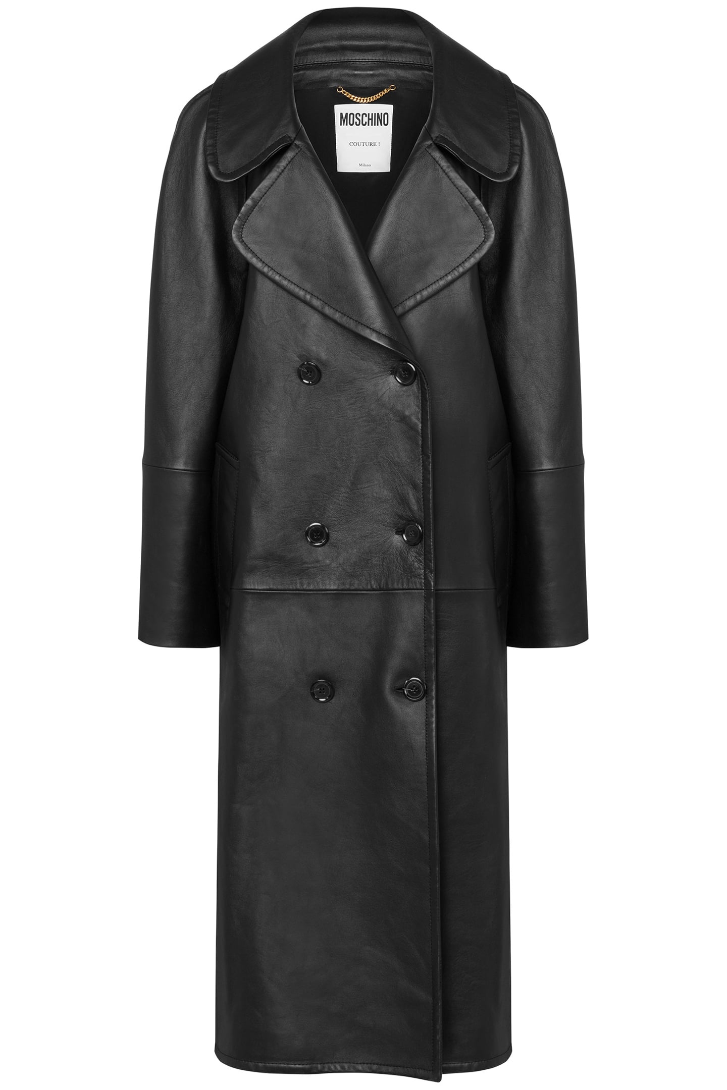 ASYMMETRICAL NAPPA LEATHER COAT BLACK 3