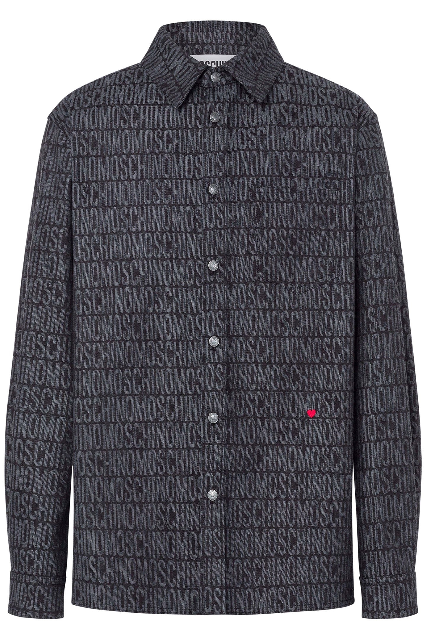 ALLOVER LOGO DENIM SHIRT BLACK 3