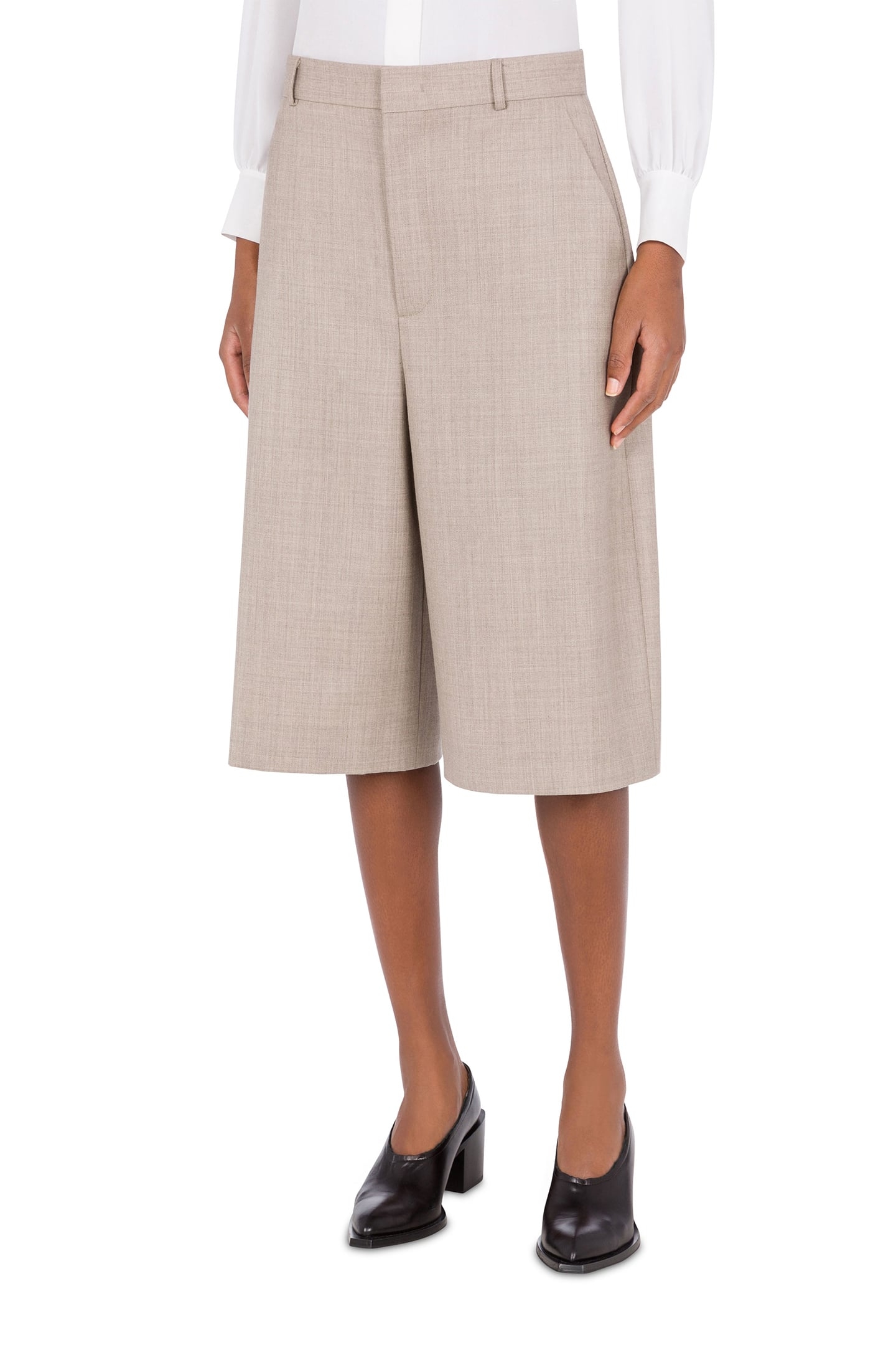 WOOL CANVAS BERMUDA SHORTS BEIGE 1