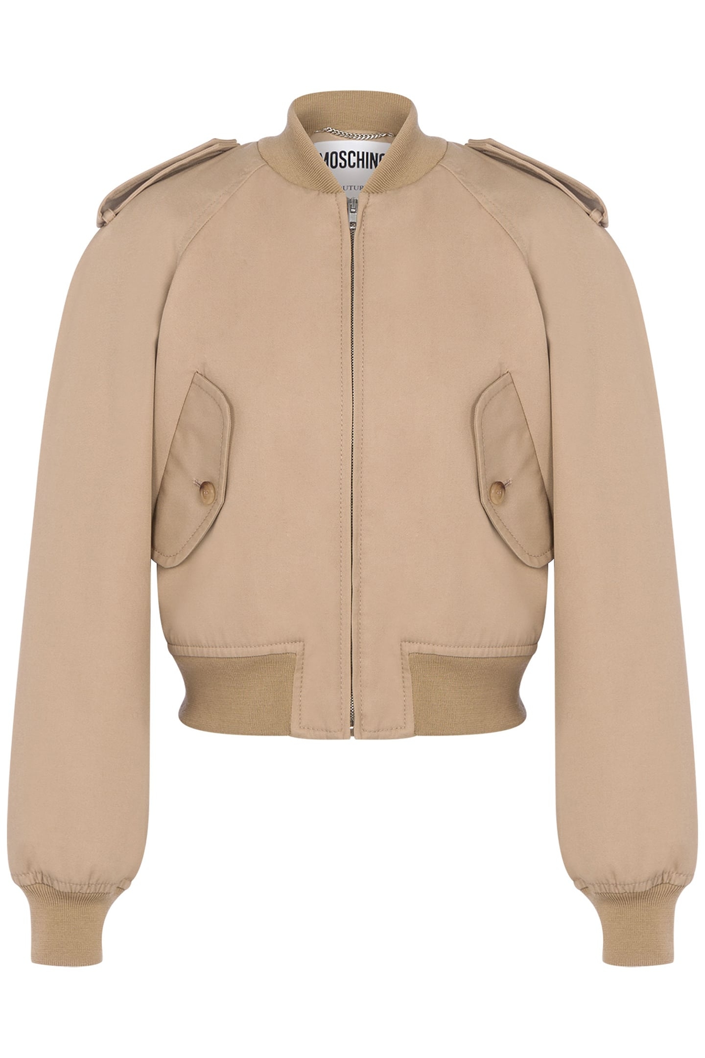 100% SHRUNK GABARDINE BOMBER JACKET BEIGE 3