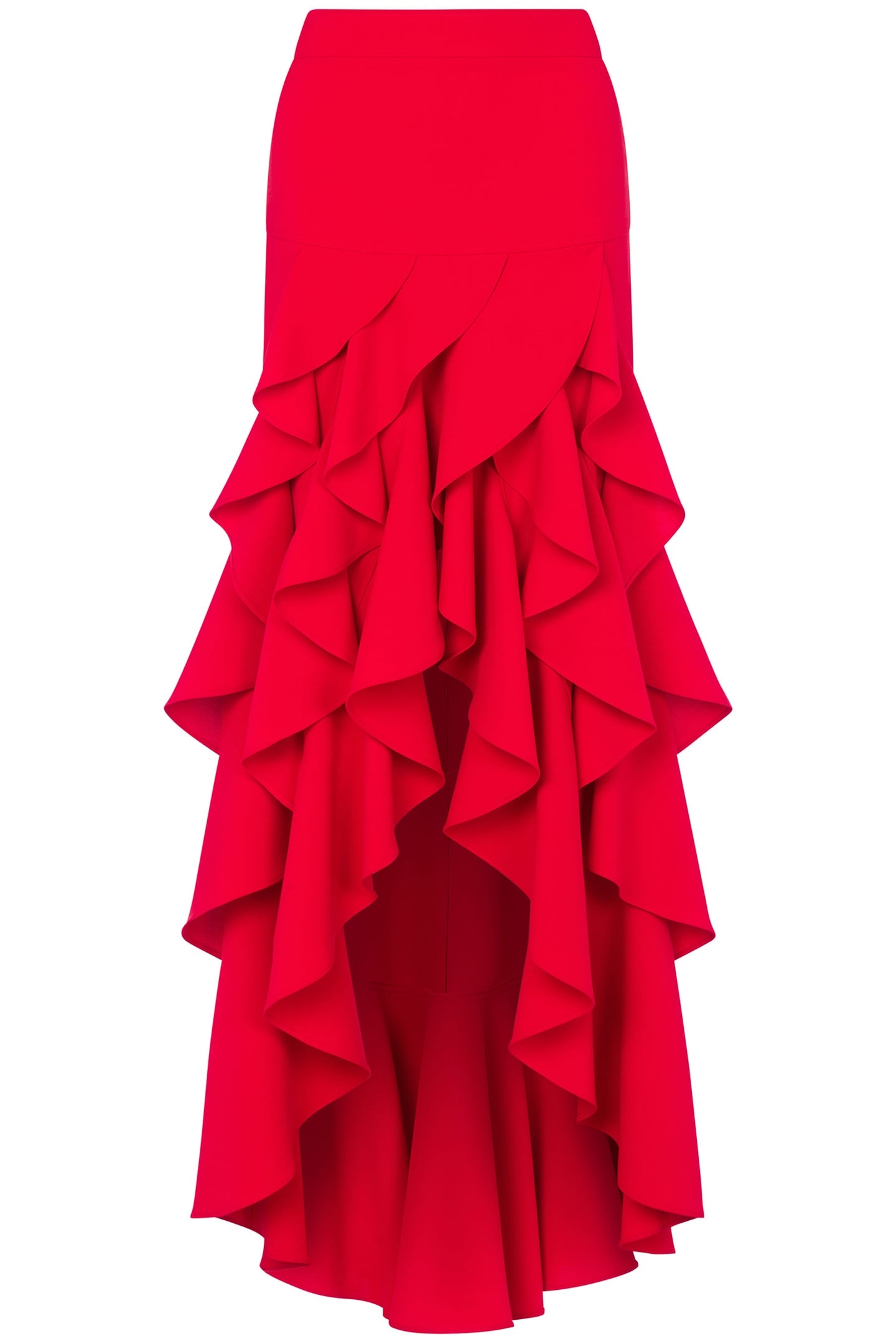 CREPE SKIRT WITH RUFFLES RED 3