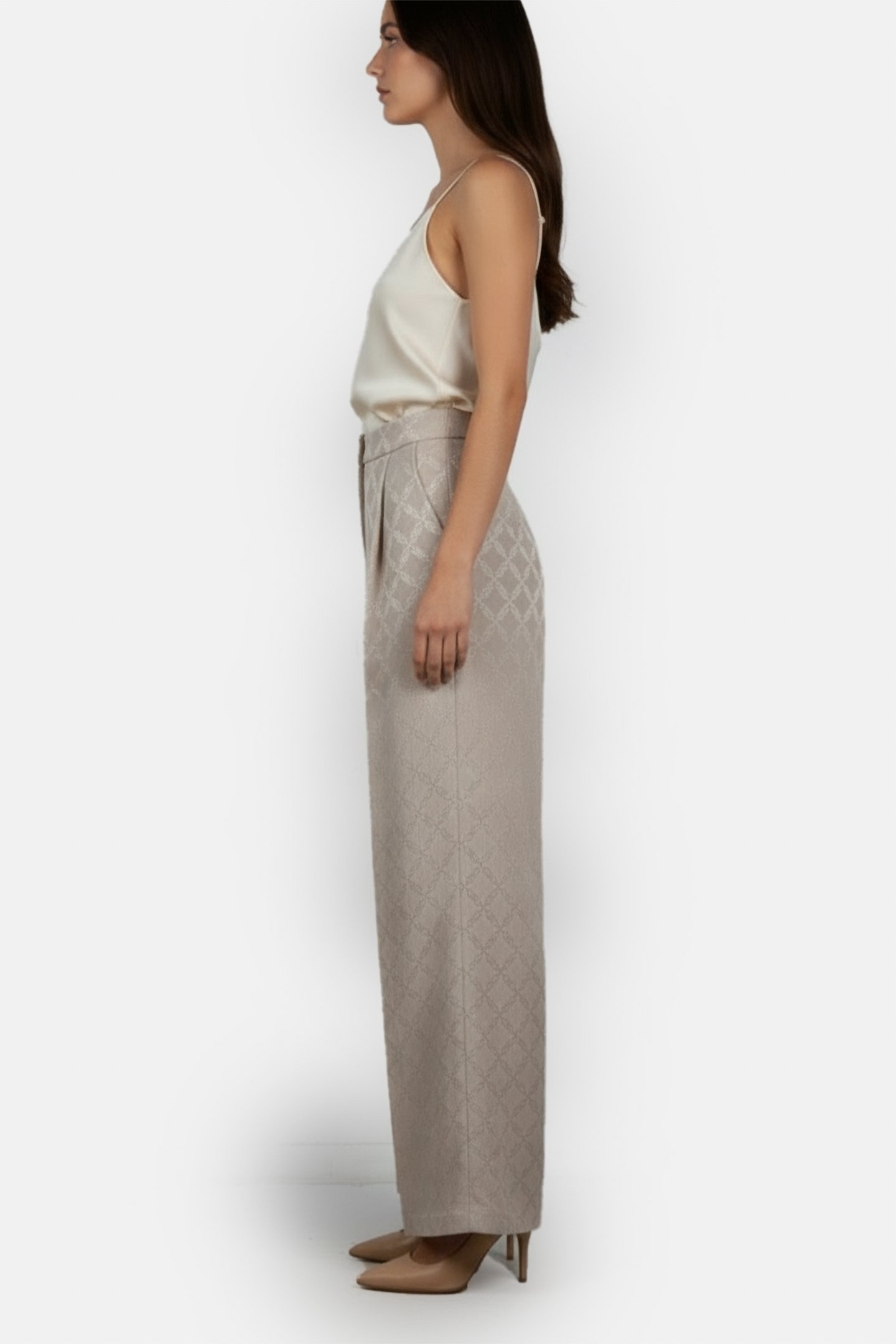 LOGO WIDE LEG PANTS DUNE 6