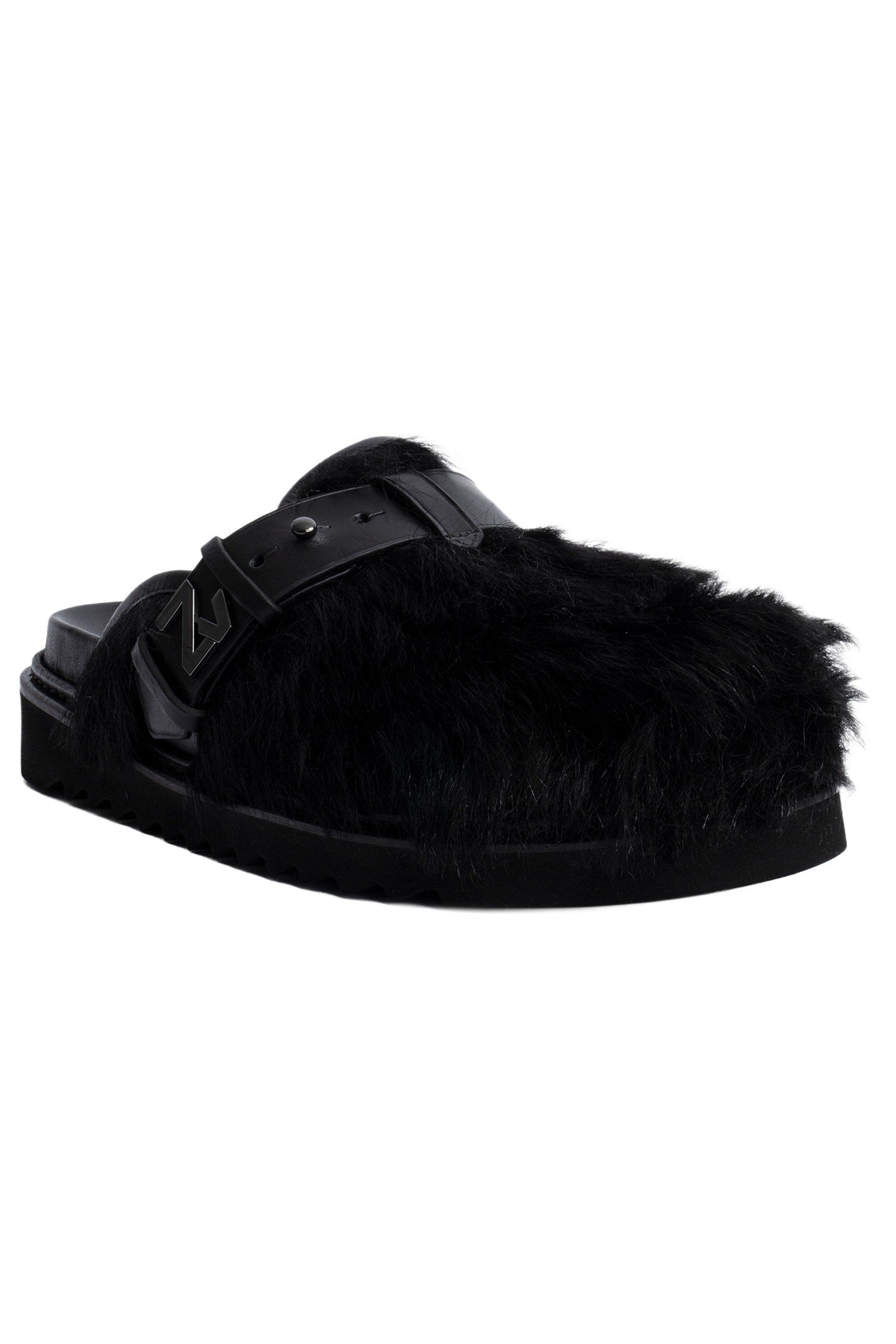 ALPHA MULE HAIRY LAMBSKIN NOIR 2