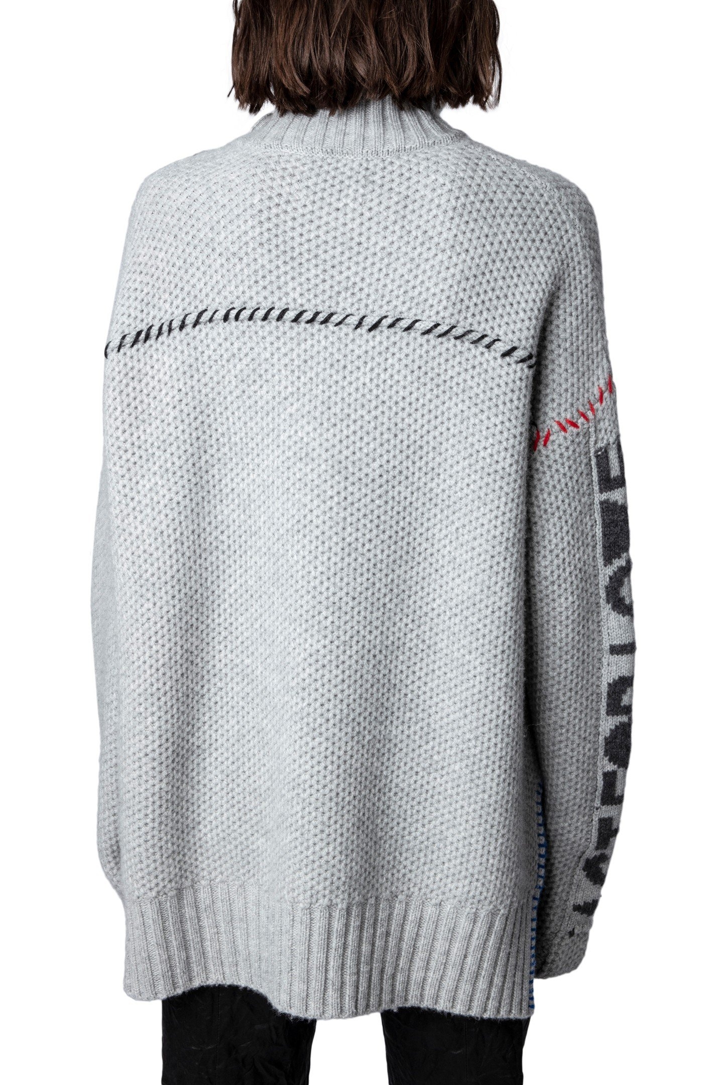 ALMA POCKET CASHMERE JUMPER GRIS CHINE 2
