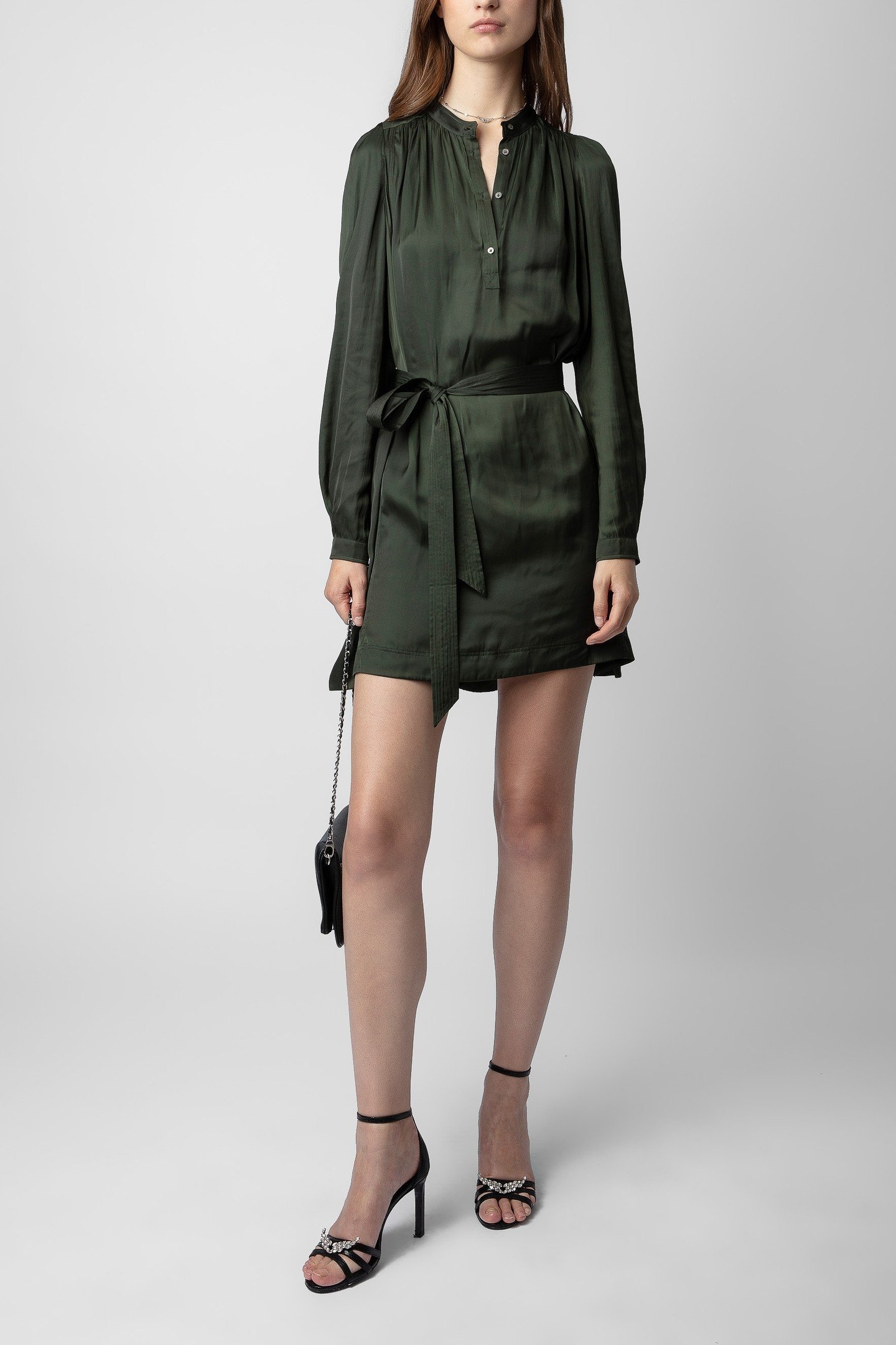 RITCHIN SATIN DRESS KAKI 2