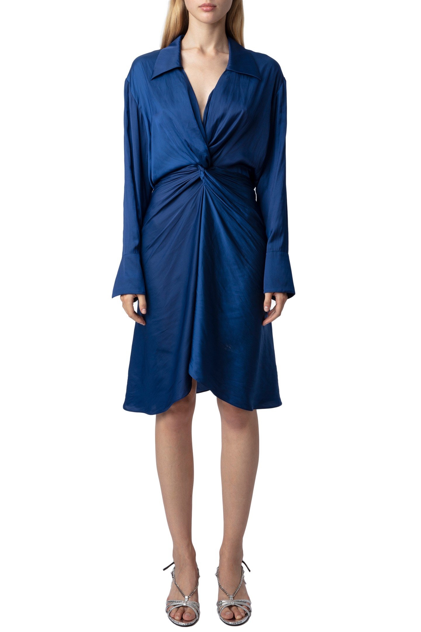 ROZO SATIN DRESS BLUE ROI 1