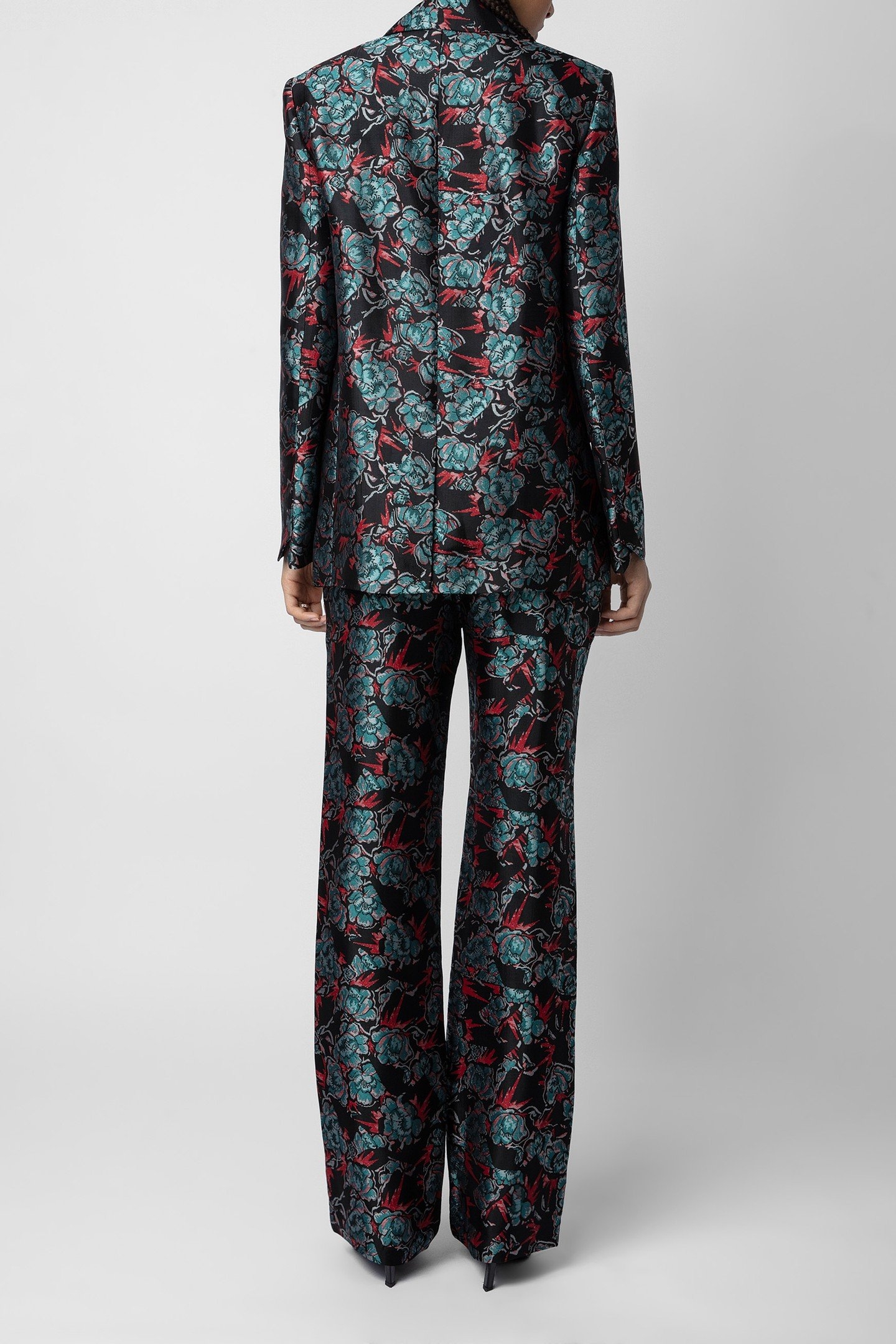 VEGY STRUCTURED FLORAL JACQUARD BLAZER NOIR 3