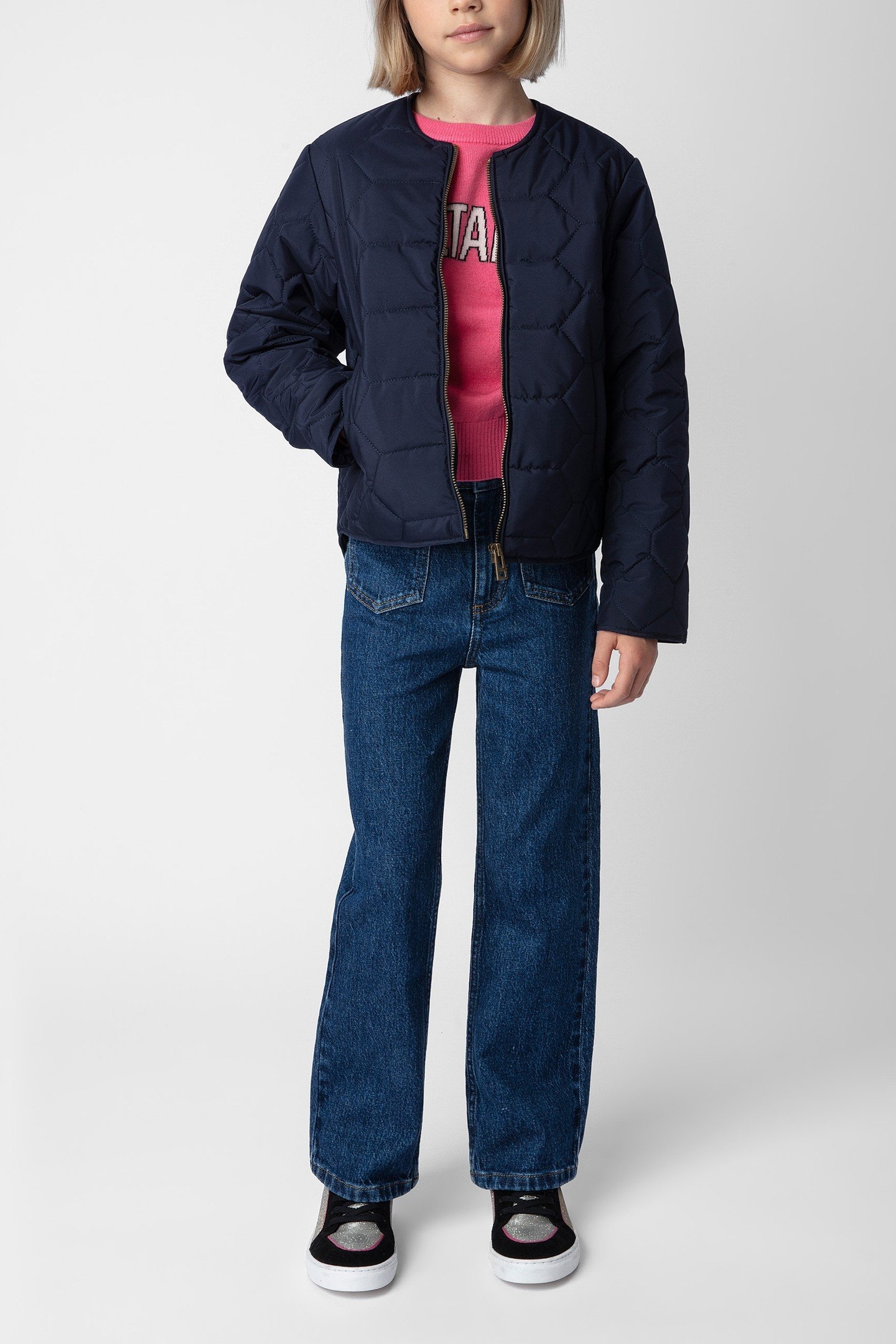 CLIDE GIRLS JACKET DARK BLUE 1