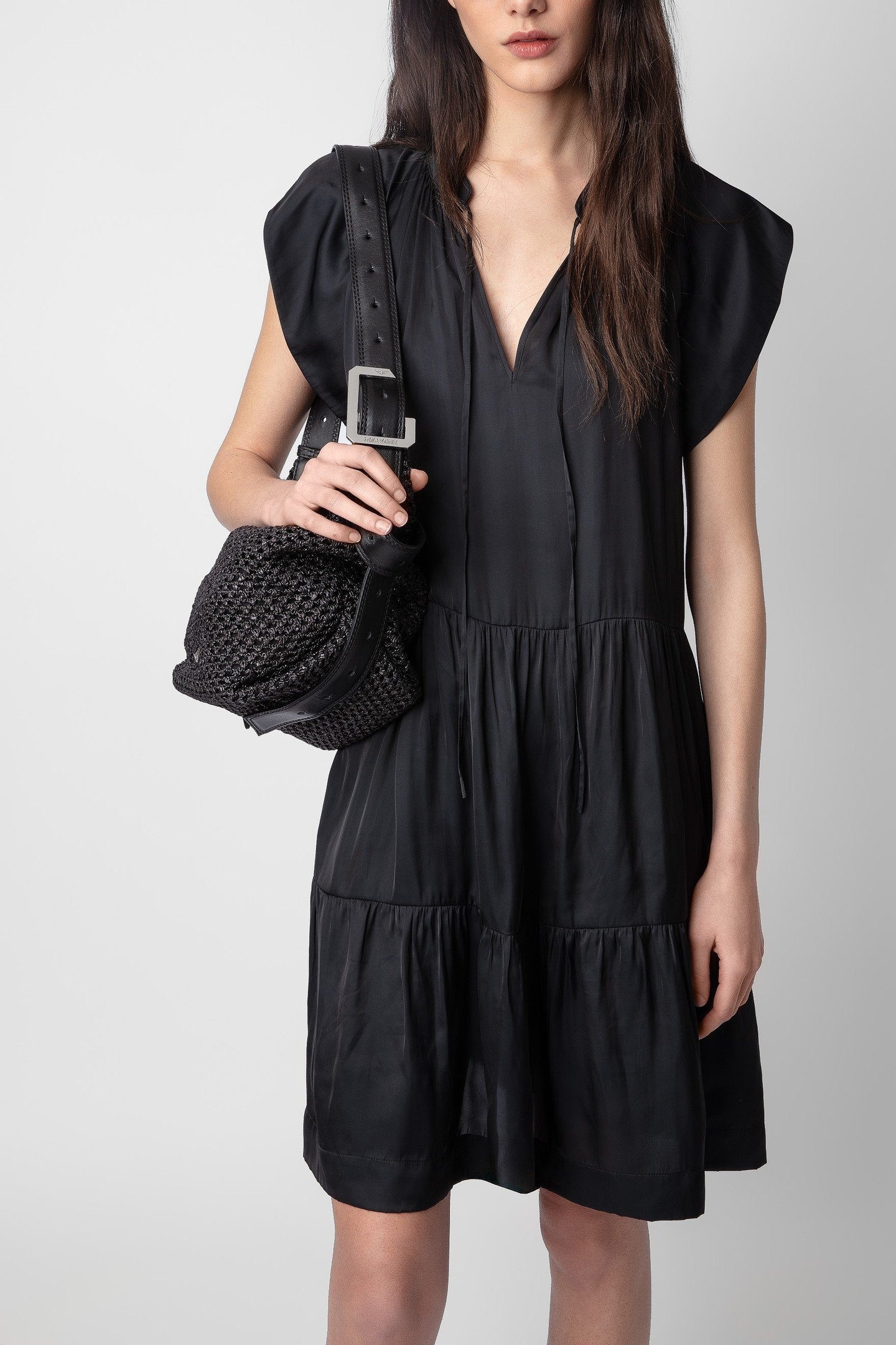 RITO SATIN DRESS NOIR 1