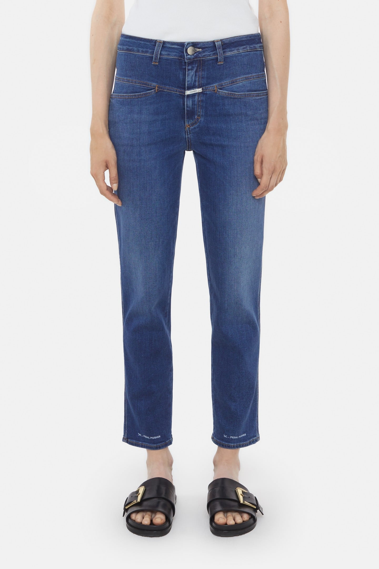 PEDAL PUSHER JEANS MID BLUE 2