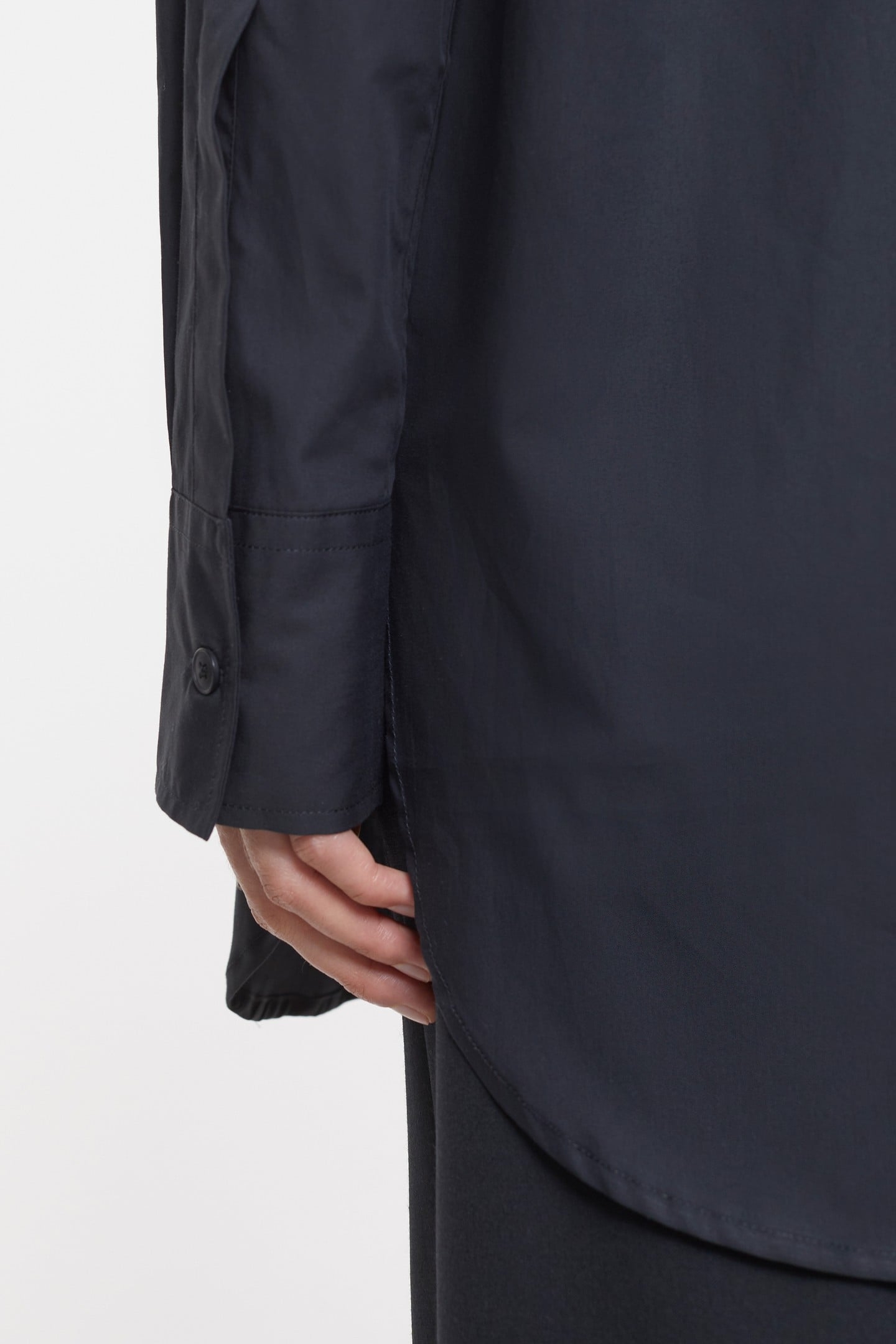 FITTED LONG BLOUSE SHIRT BLACK 5