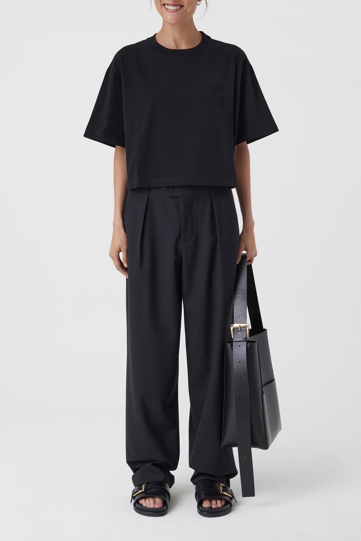 CROPPPED T-SHIRT T-SHIRTS BLACK 1